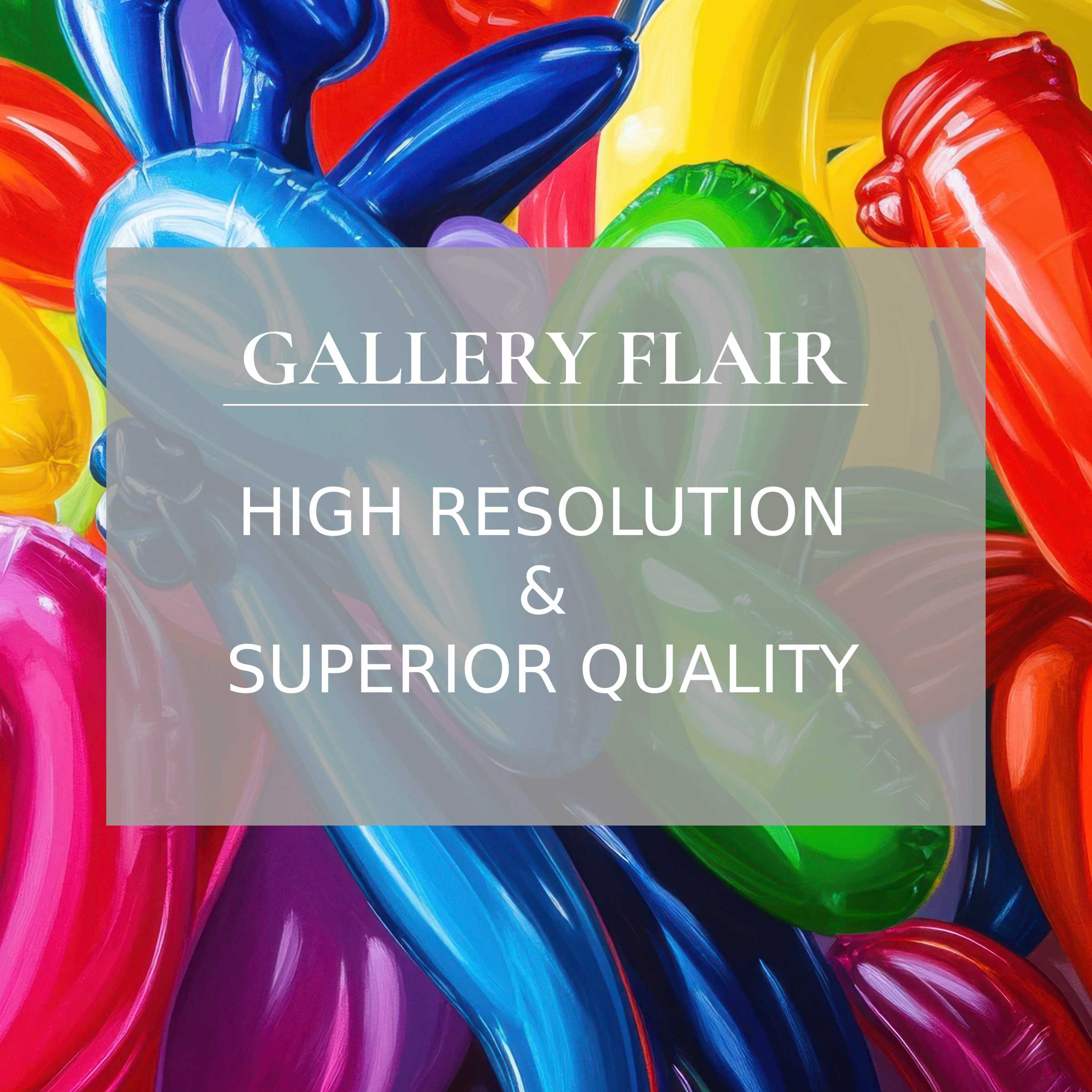Vibrant, glossy balloon shapes rendered with sharp detail in this pop art Frame TV picture, showcasing vivid color and clarity