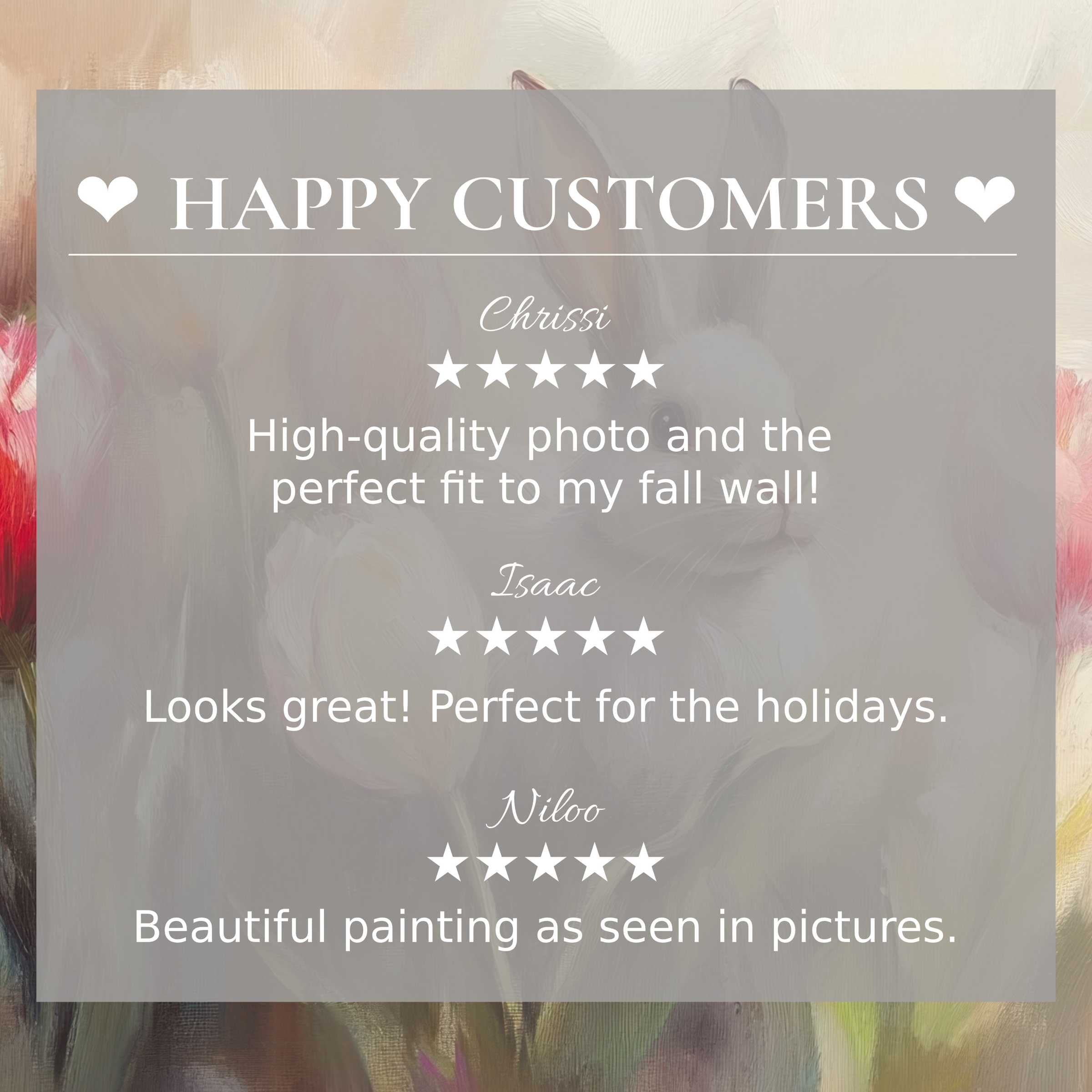 Elegant easter art for Frame TV with soft floral and rabbit tones, inspiring trust through happy customer reviews