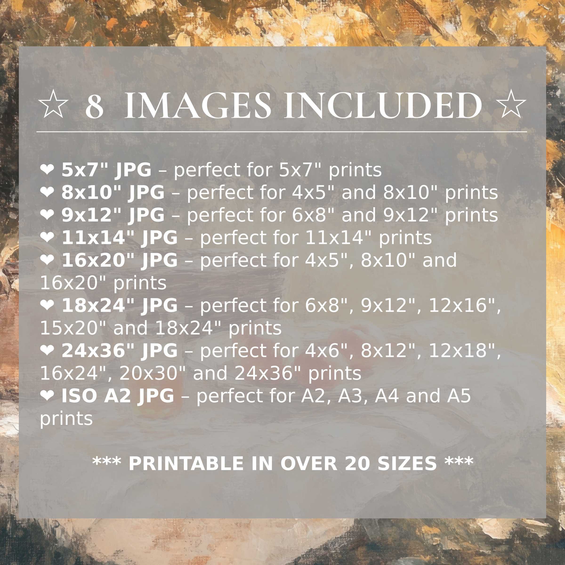 Radiant fall digital print in warm golds, browns, and creams, elevating modern interiors with style and included 8-size download