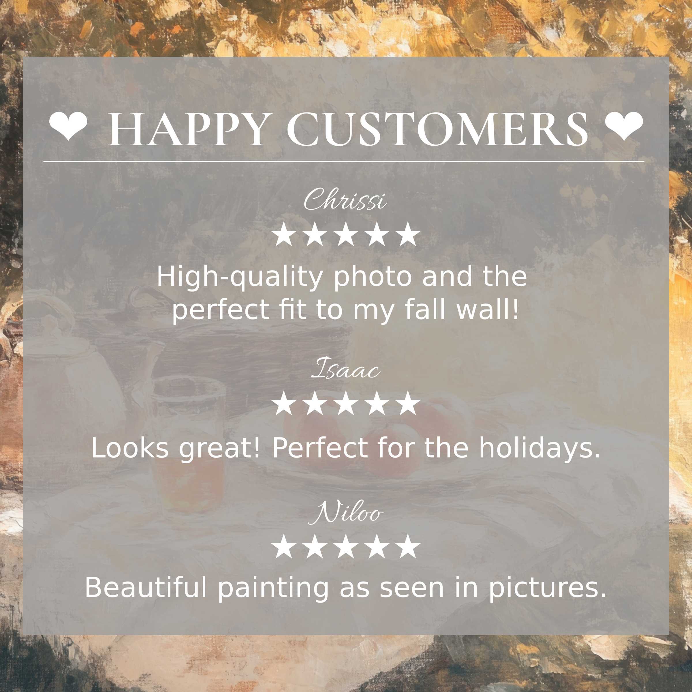 Sophisticated fall art for Frame TV with abstract sunset hues and happy customer reviews building trust in style