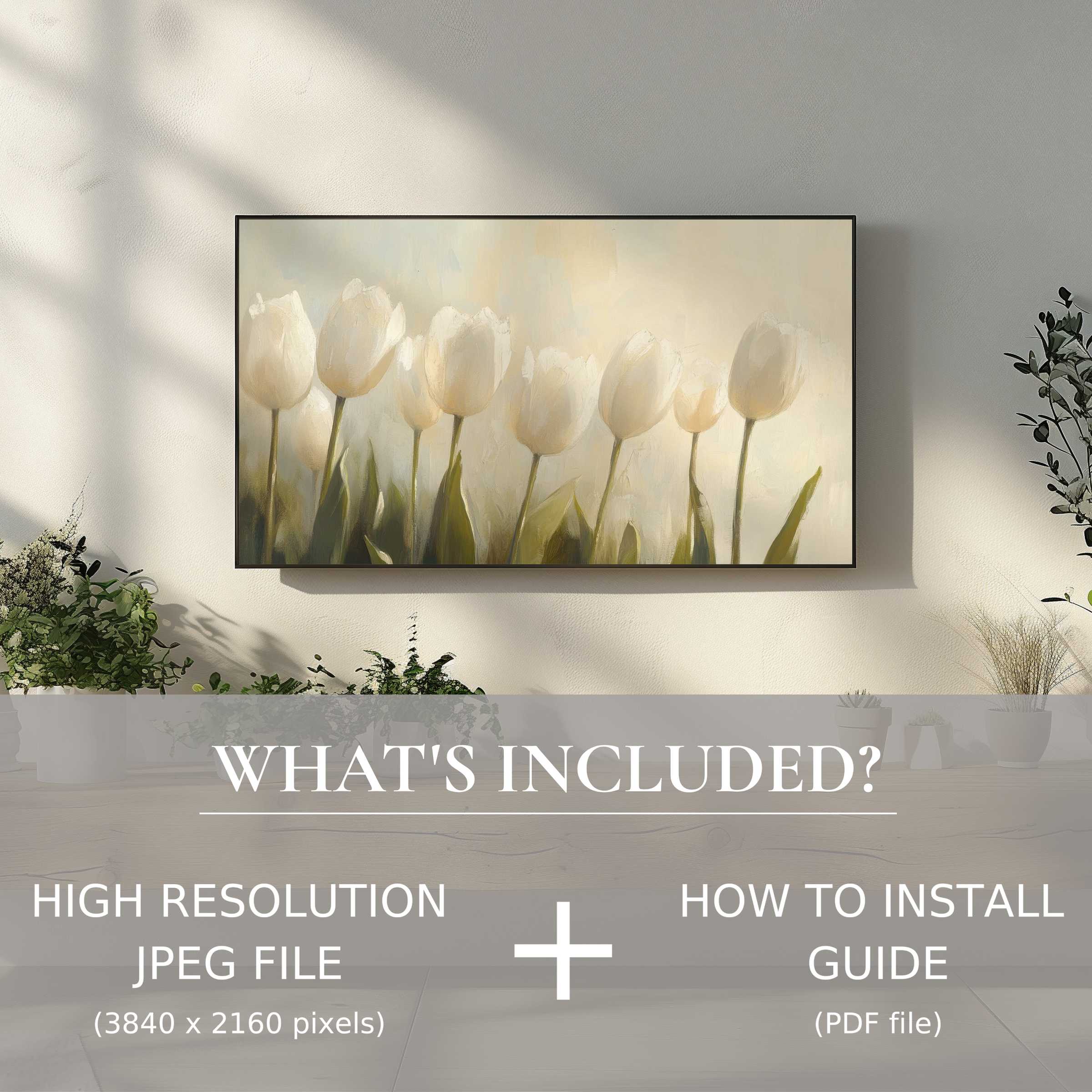 Elegant spring digital TV art download, easy to use, softly brightens and elevates your modern living space