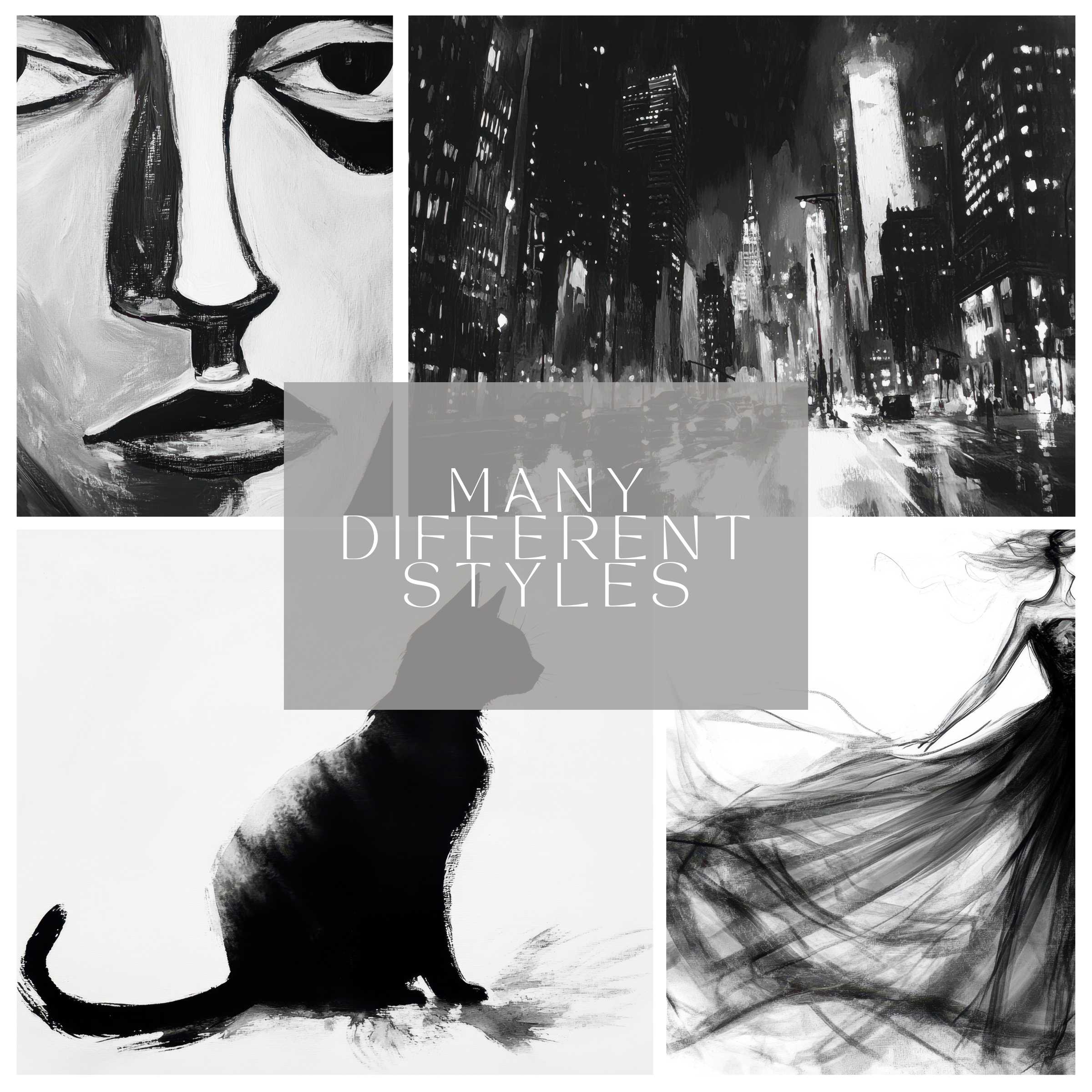 Black and White Printable Wall Decor Set — 101 artworks to elevate and refine your living space with modern elegance