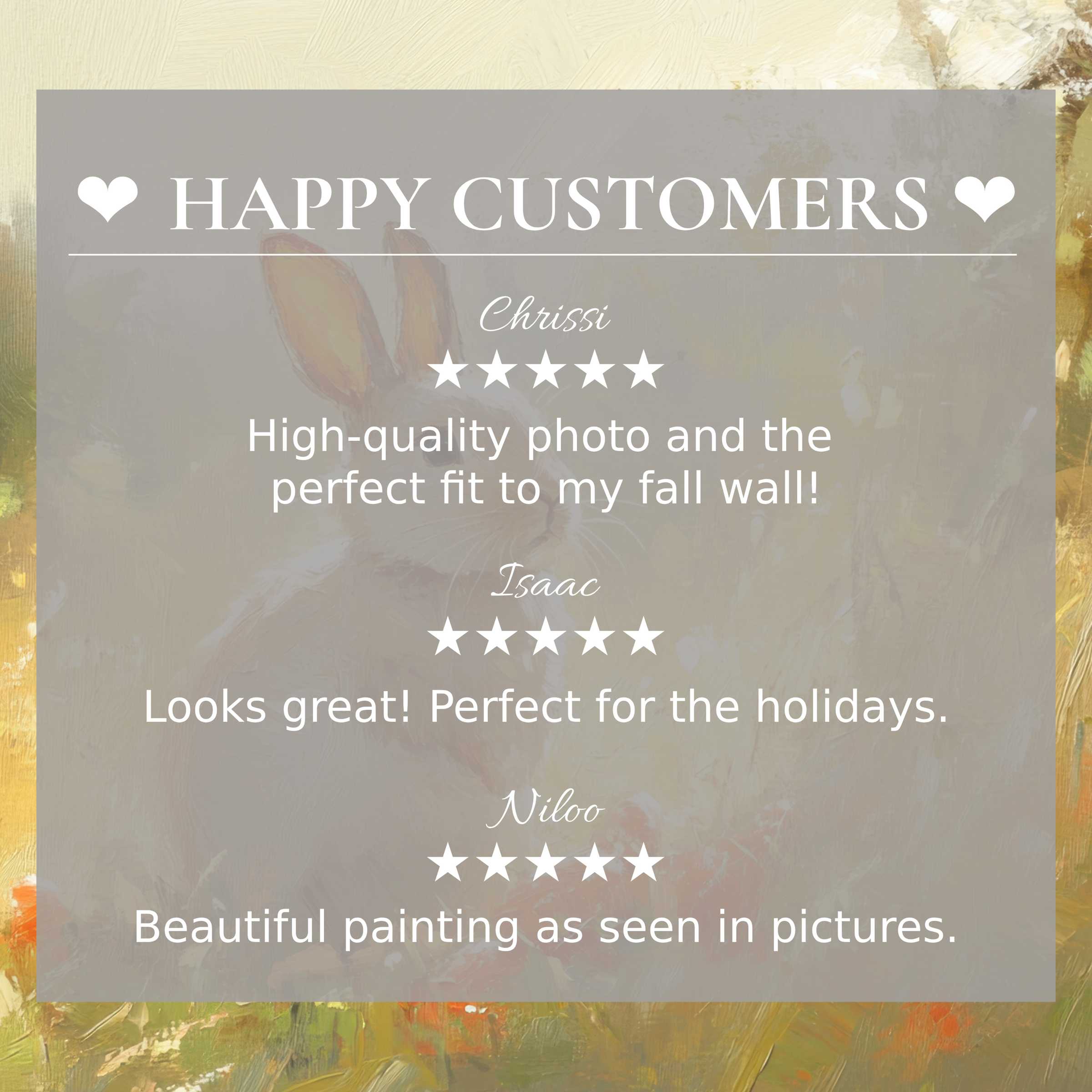 Elegant easter art for Frame TV with soft, earthy background; layout inspires trust with happy customer reviews