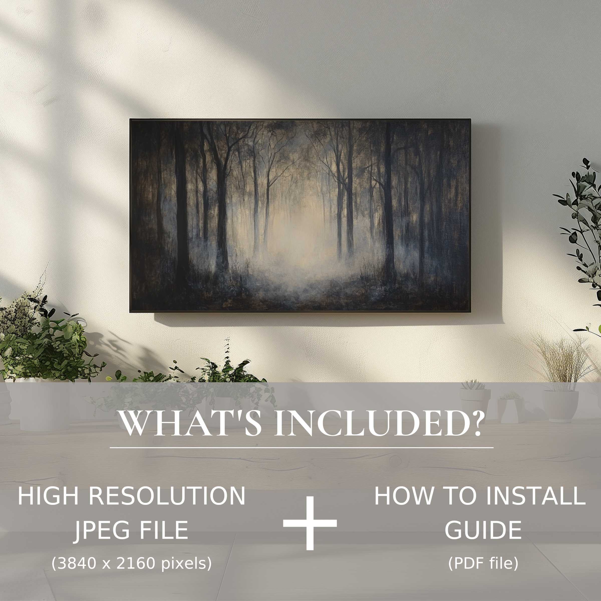 Elegant Halloween digital TV art download enhances modern living spaces with easy, high-res use and installation guide
