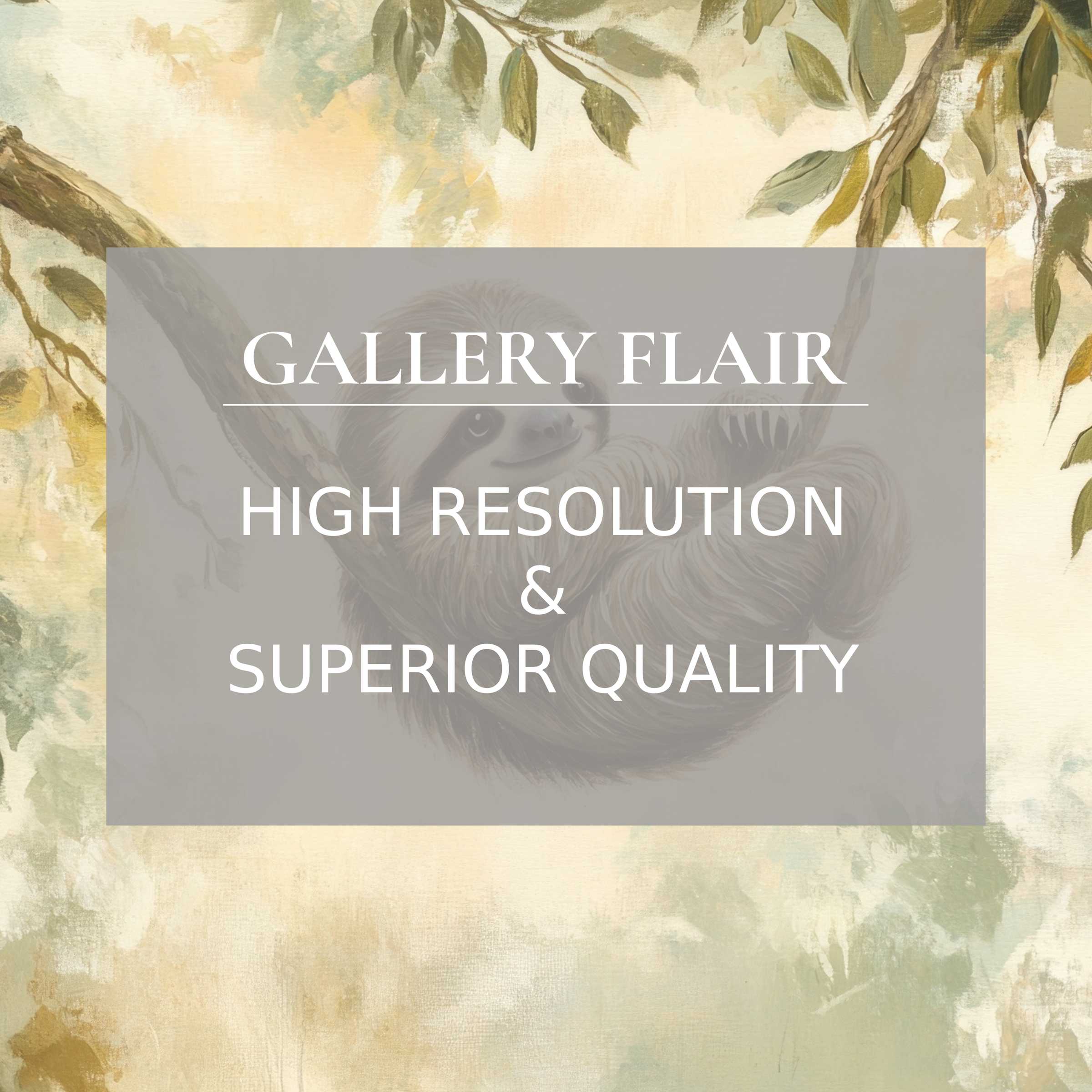 Calming nursery printable art featuring a detailed sloth surrounded by soft, earthy foliage, elevating modern nursery décor