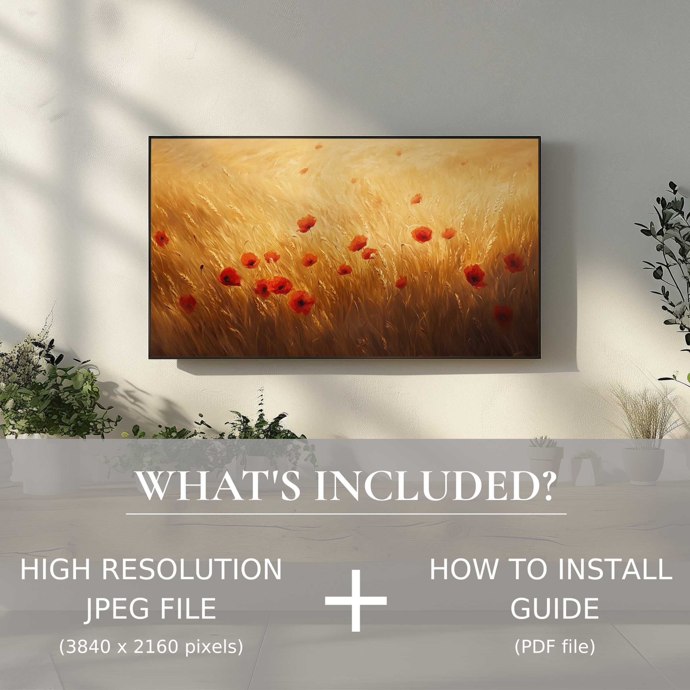 Elegant floral digital TV art download brightens modern spaces with effortless digital use for stylish home decor