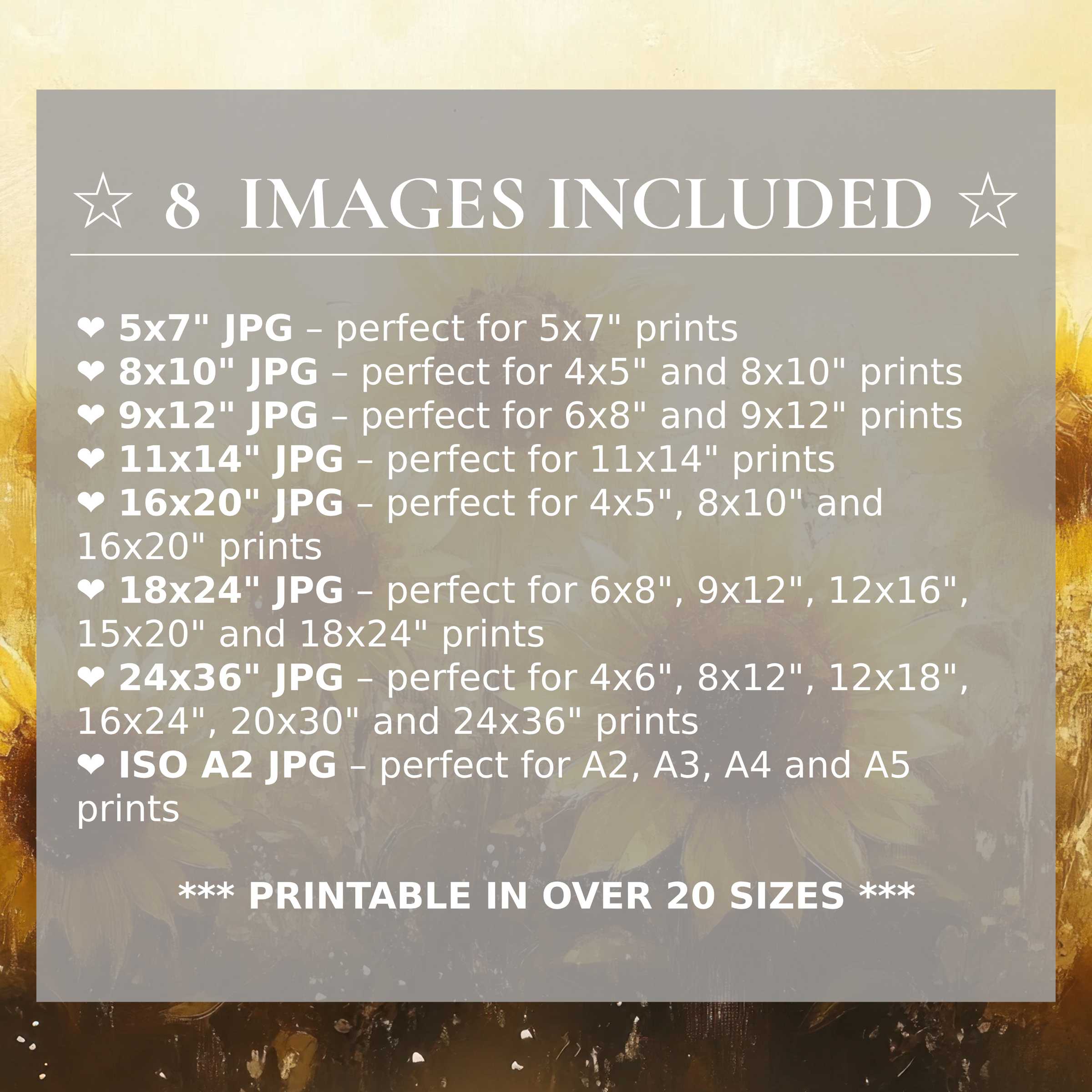 Radiant summer digital print in warm golden and earthy tones, elevating modern interiors with 8 high-quality sizes included