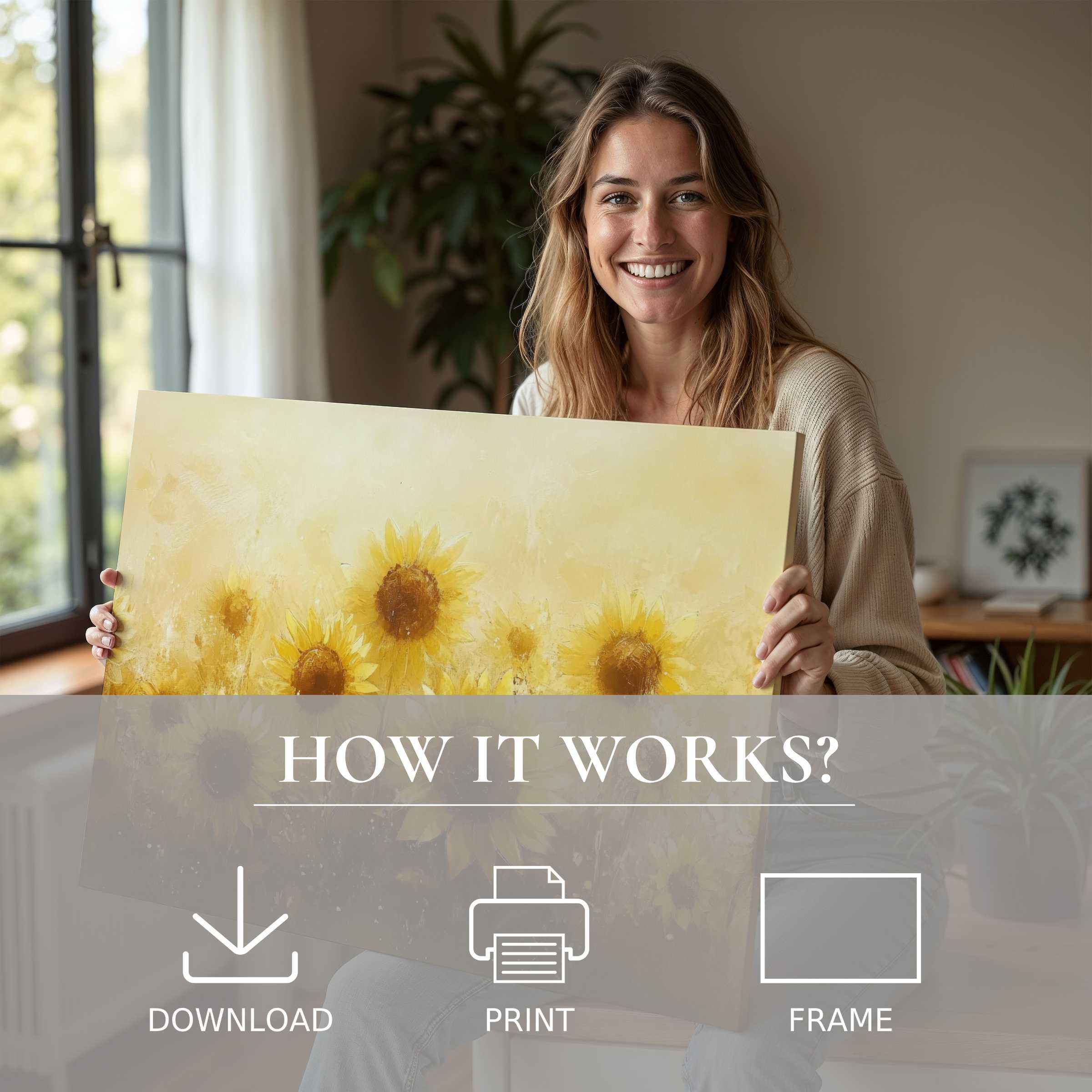 Radiant summer digital art print bringing warmth and joy to a modern home, effortlessly enriching everyday living