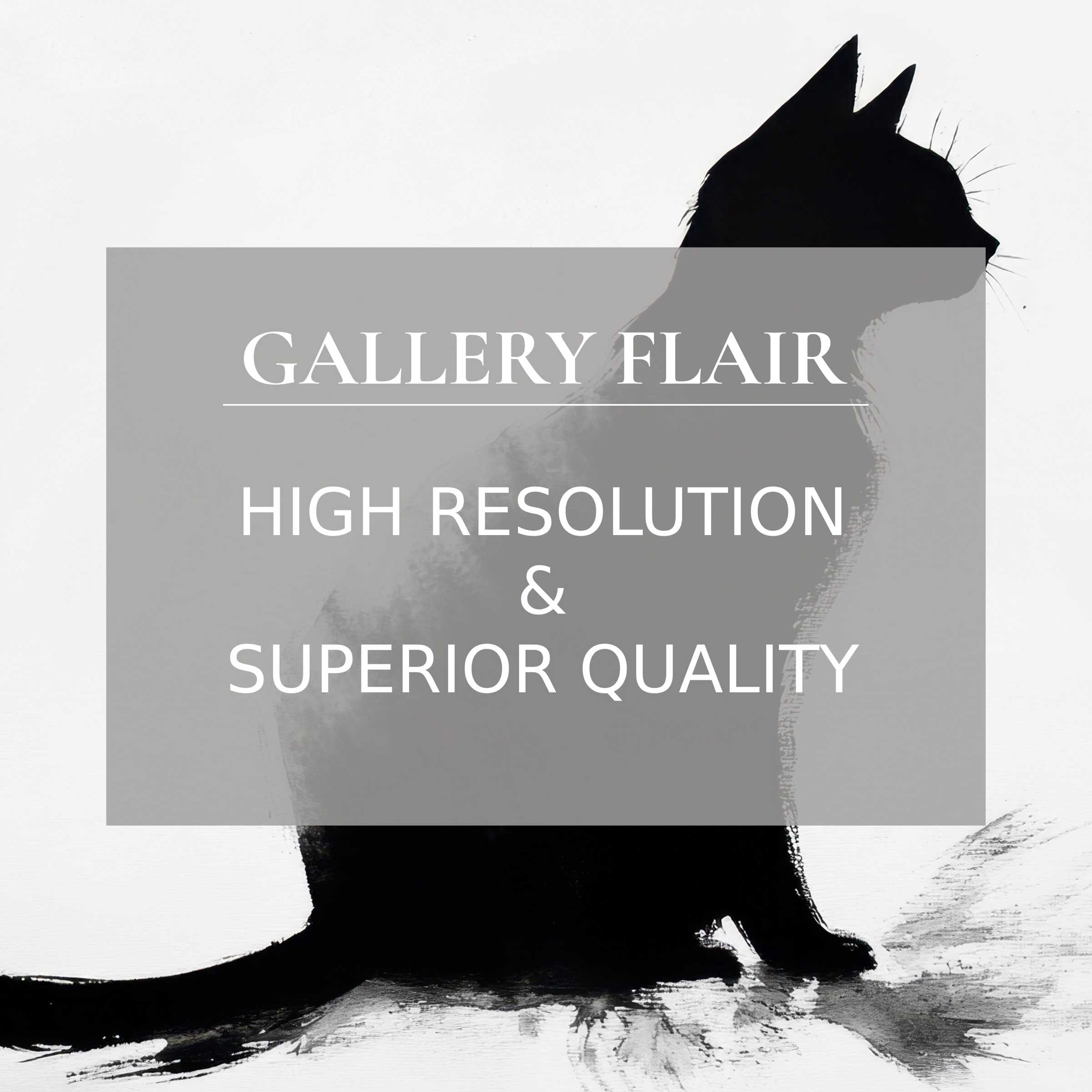 Elegant high-resolution black and white Frame TV picture of a cat silhouette with refined visual clarity and modern minimalism