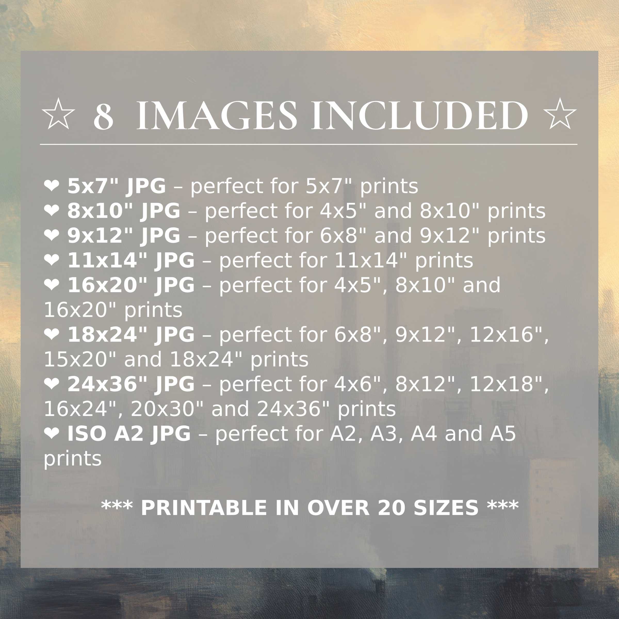Urban digital print in serene beige, gray, and dusty blue hues, offering radiant elegance and style in 8 high-quality sizes included