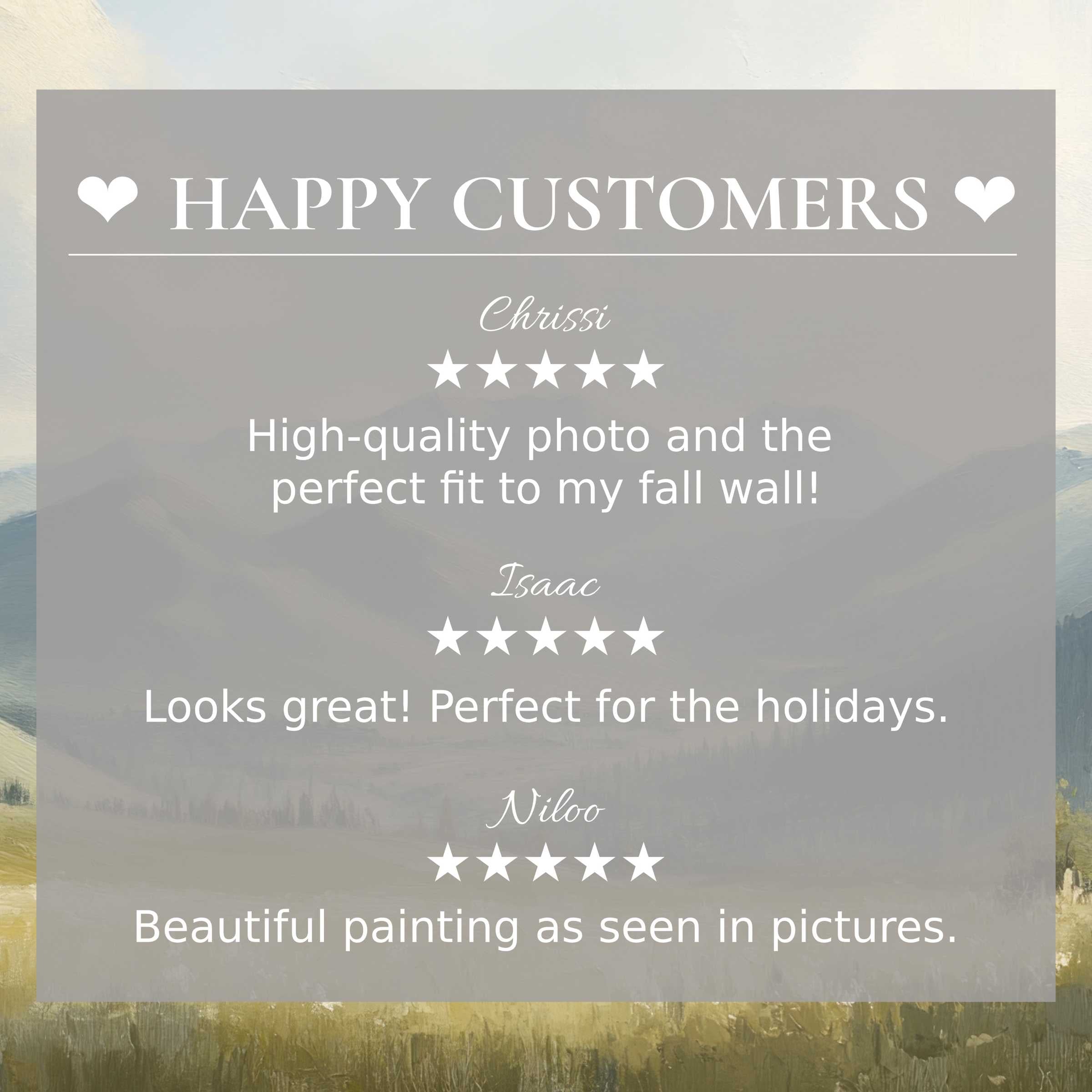 Elegant summer art for Frame TV with abstract sunset hues, showcasing happy customer reviews to inspire trust and style
