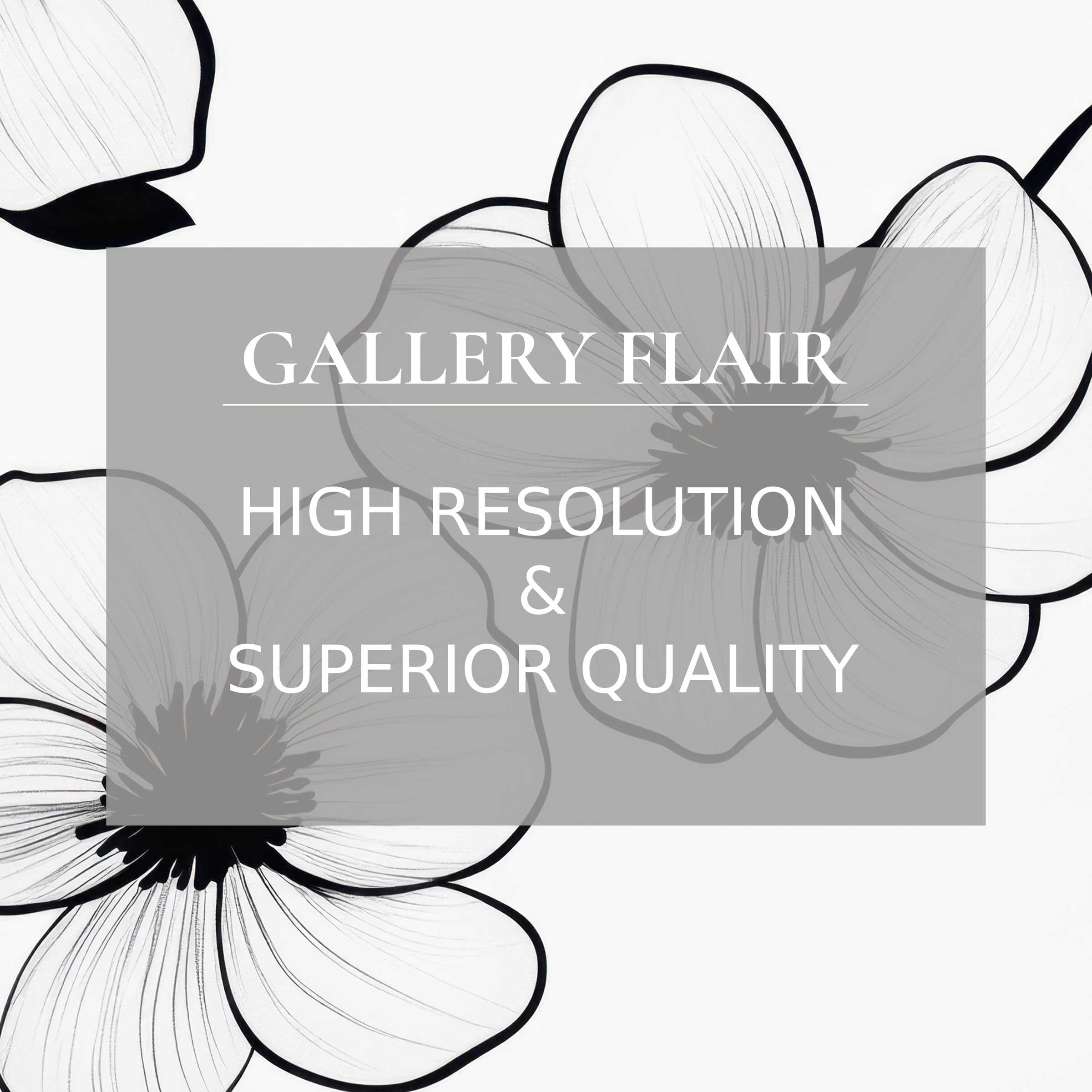 Elegant black and white printable art featuring delicate floral linework, enriching modern interiors with serene sophistication