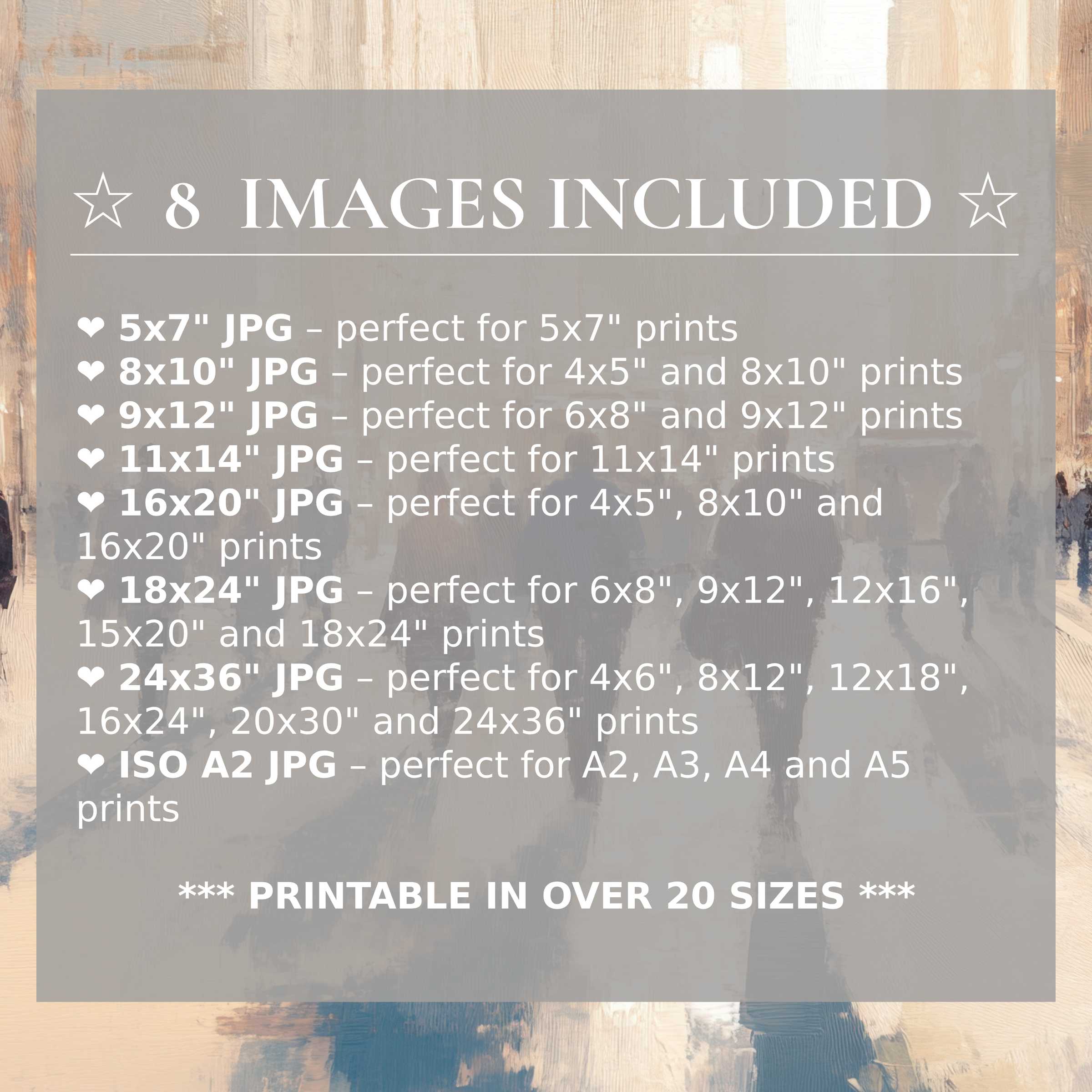 Urban digital print with radiant neutrals and calming blues, delivering bold sophistication for modern interiors Includes 8 high-quality sizes with download