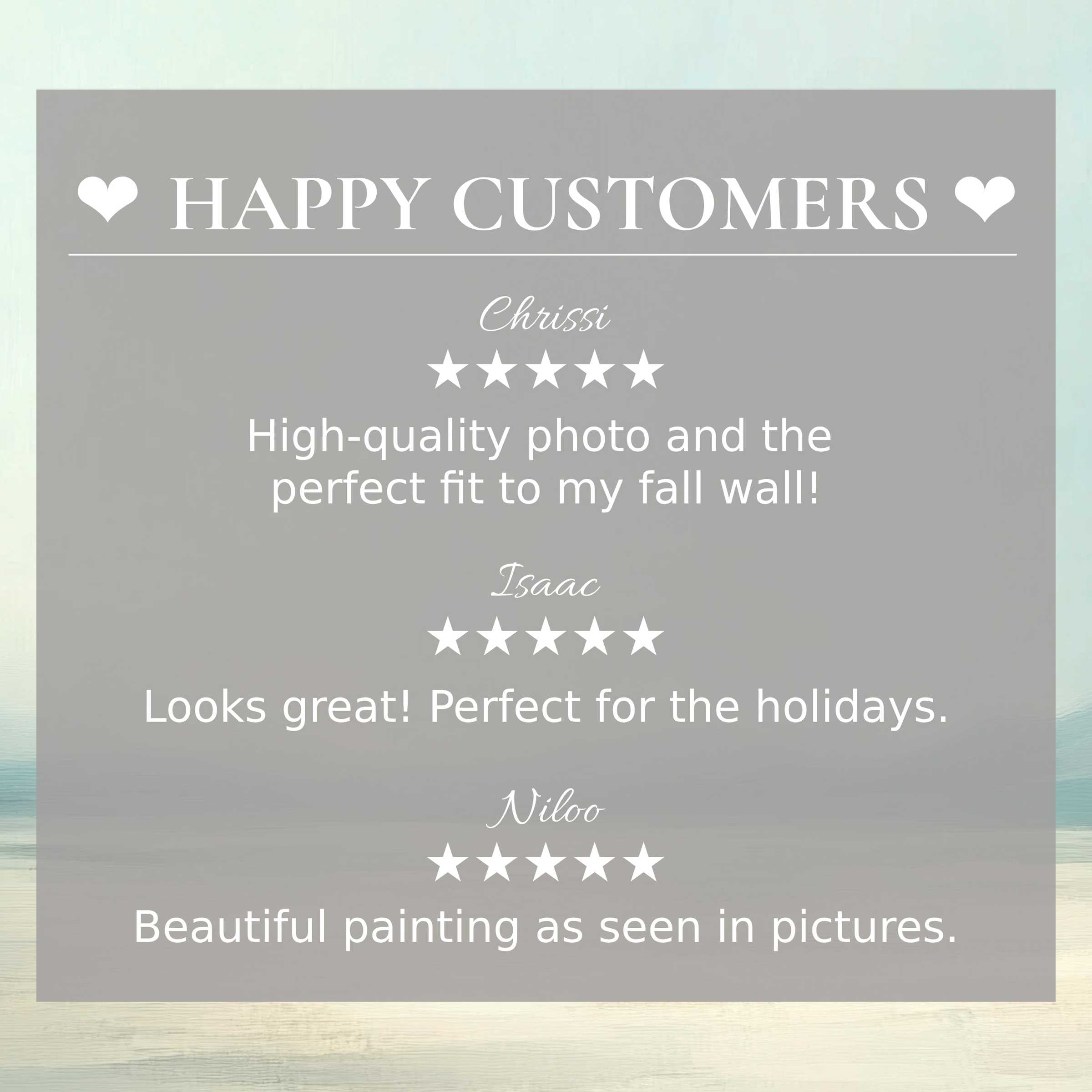 Elegant landscape art for Frame TV with abstract sunset hues, showcasing happy customer reviews that inspire trust and style