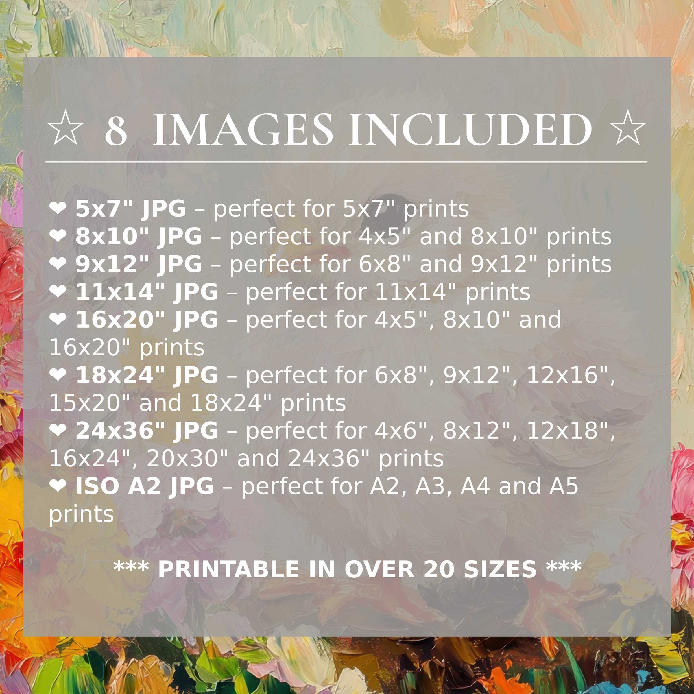 Radiant Easter digital print with soft pastels and vibrant florals, delivered in 8 high-quality sizes for versatile luxe interiors