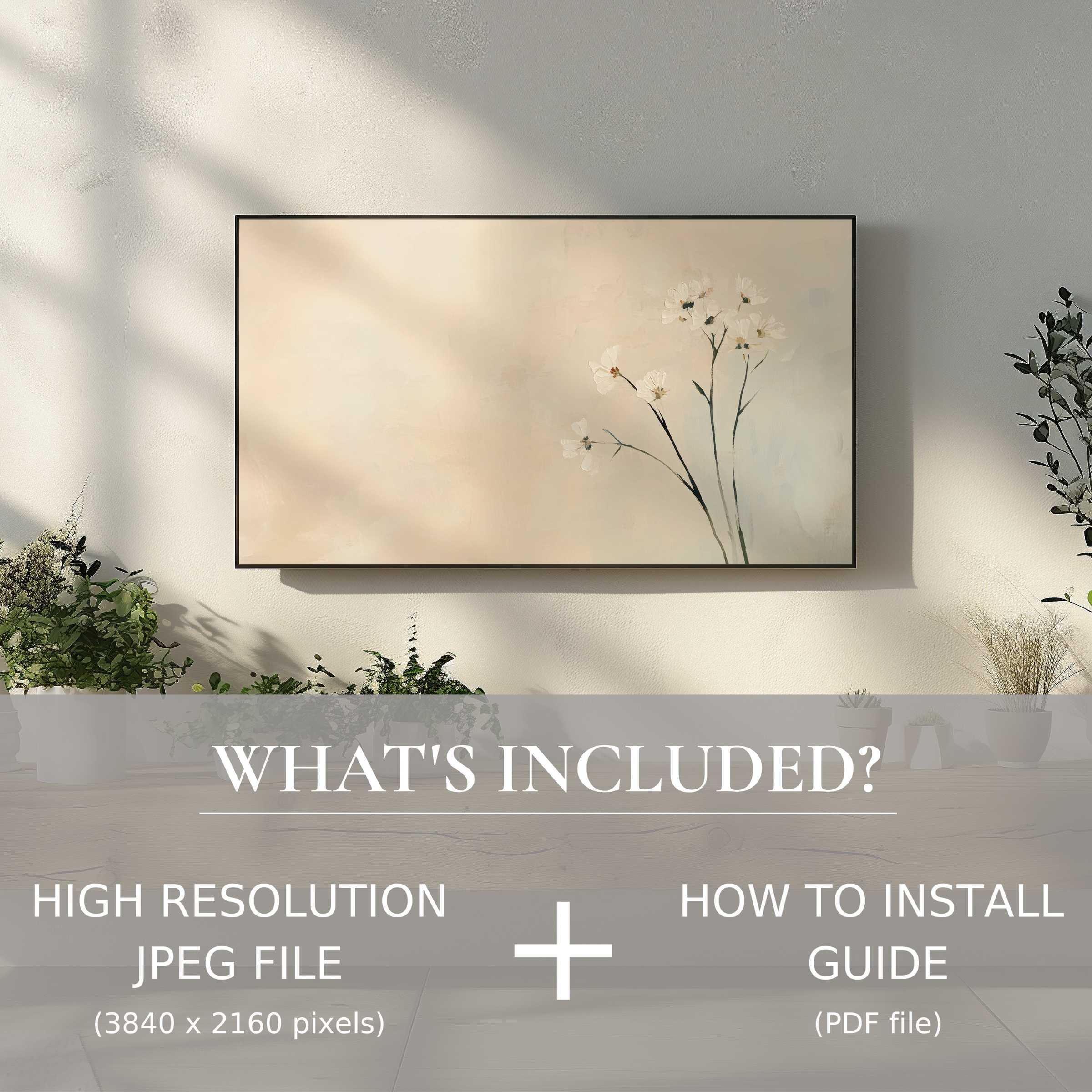 Floral digital TV art download enhances your space with elegant ease, offering high-res files for stylish, modern living