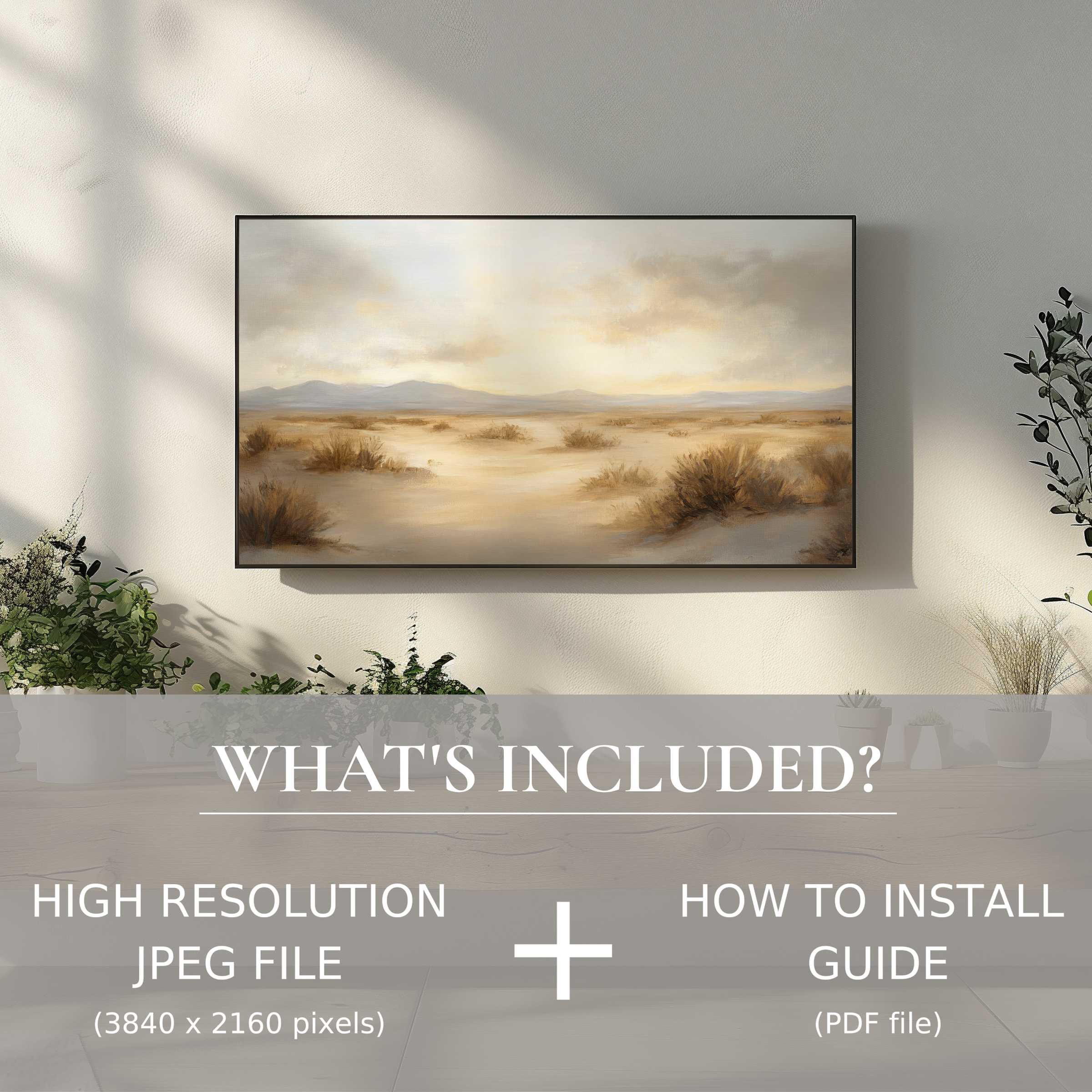 Elegant landscape digital TV art download enhances modern living spaces with easy digital use and high-resolution clarity