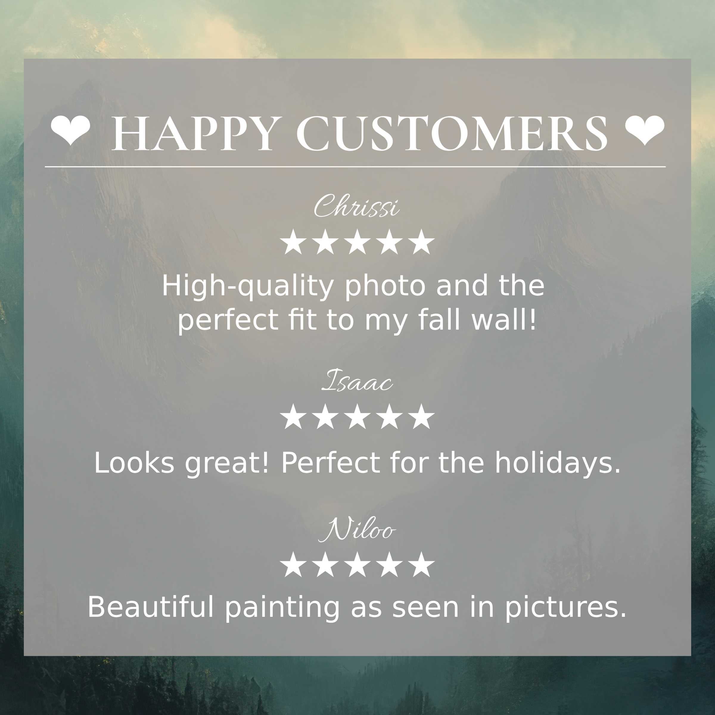 spring art for Frame TV with abstract sunset hues, showcasing happy customer reviews to inspire trust and elegance