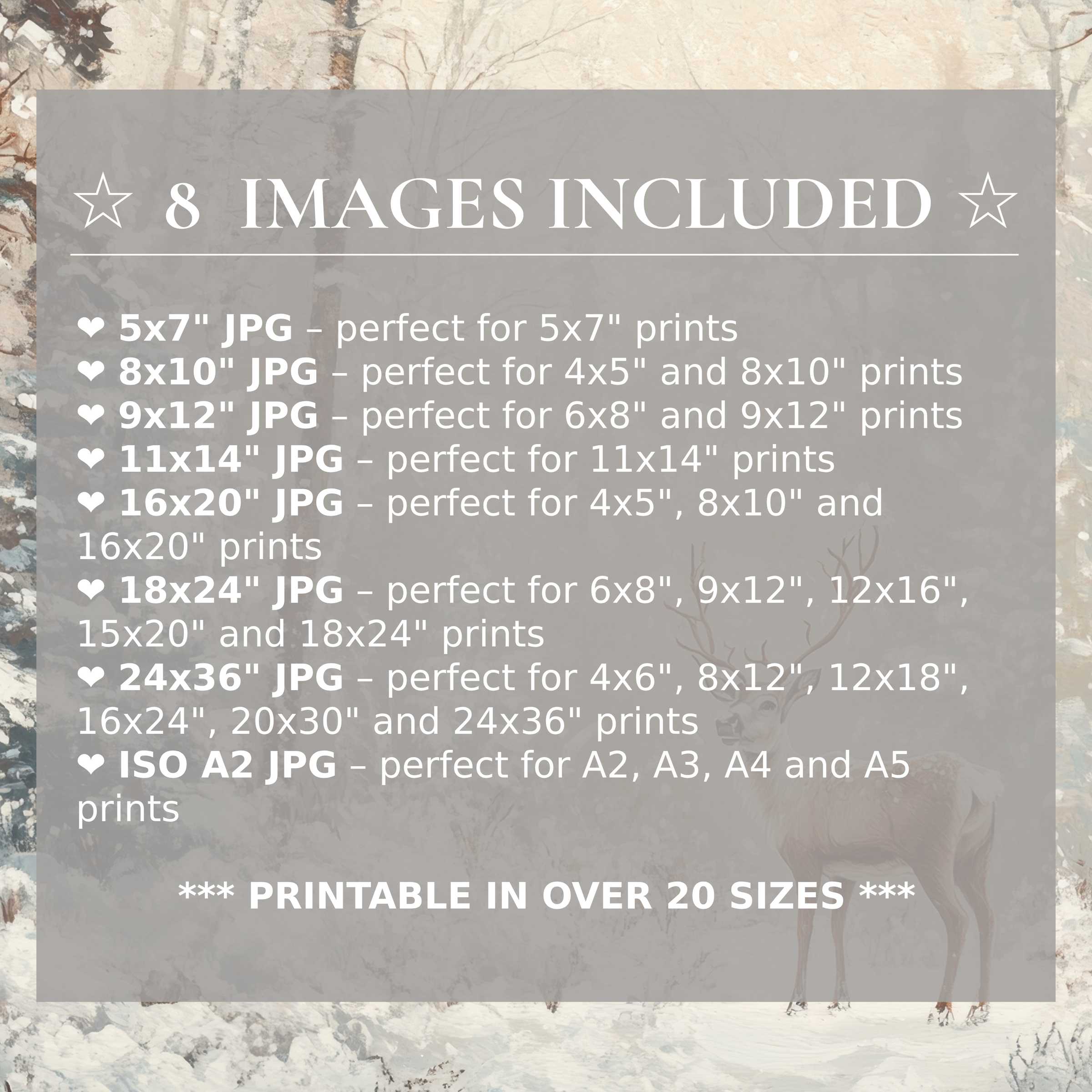 Christmas digital print with serene neutral tones and soft browns, includes 8 high-quality sizes for elegant modern interiors