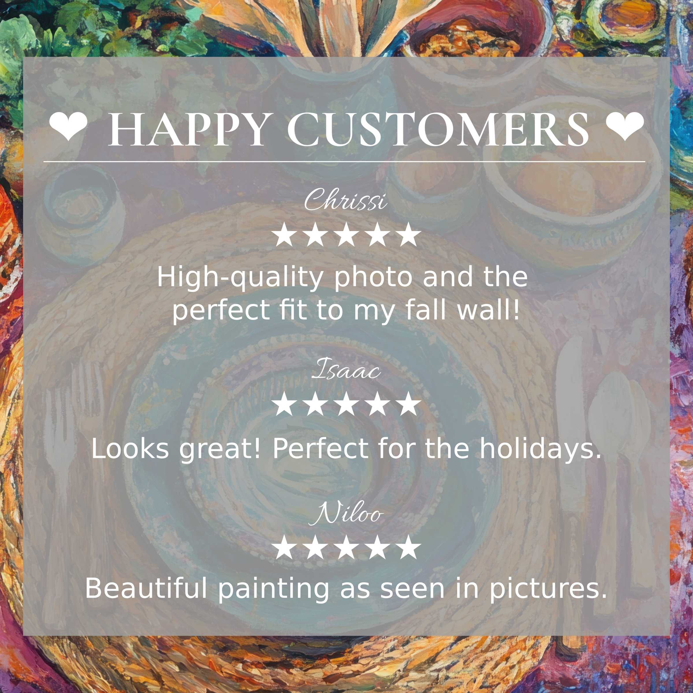 Boho art for Frame TV with abstract sunset hues, featuring happy customer reviews that inspire trust and elegance