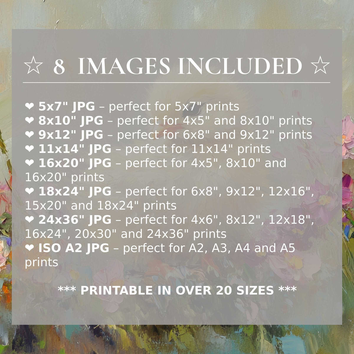 Easter digital print radiates soft pastels and vibrant florals, elevating modern interiors with elegance, offered in 8 high-quality sizes included