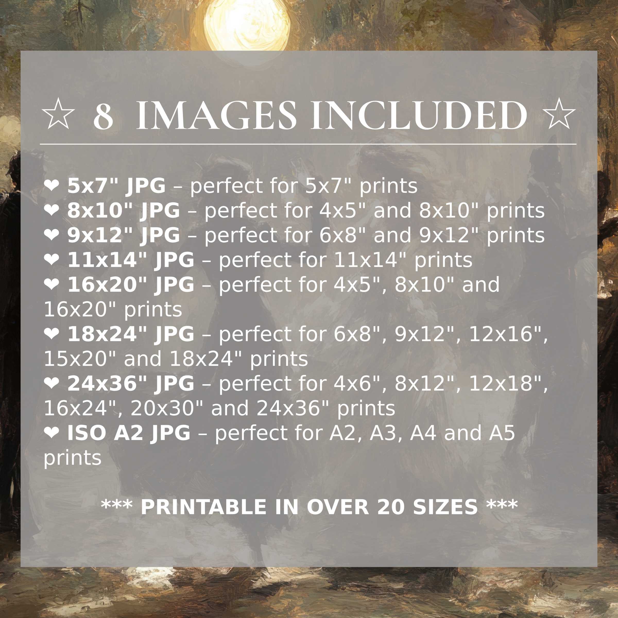 Halloween digital print exuding warm amber and deep charcoal hues, offering 8 premium sizes to elevate refined modern interiors