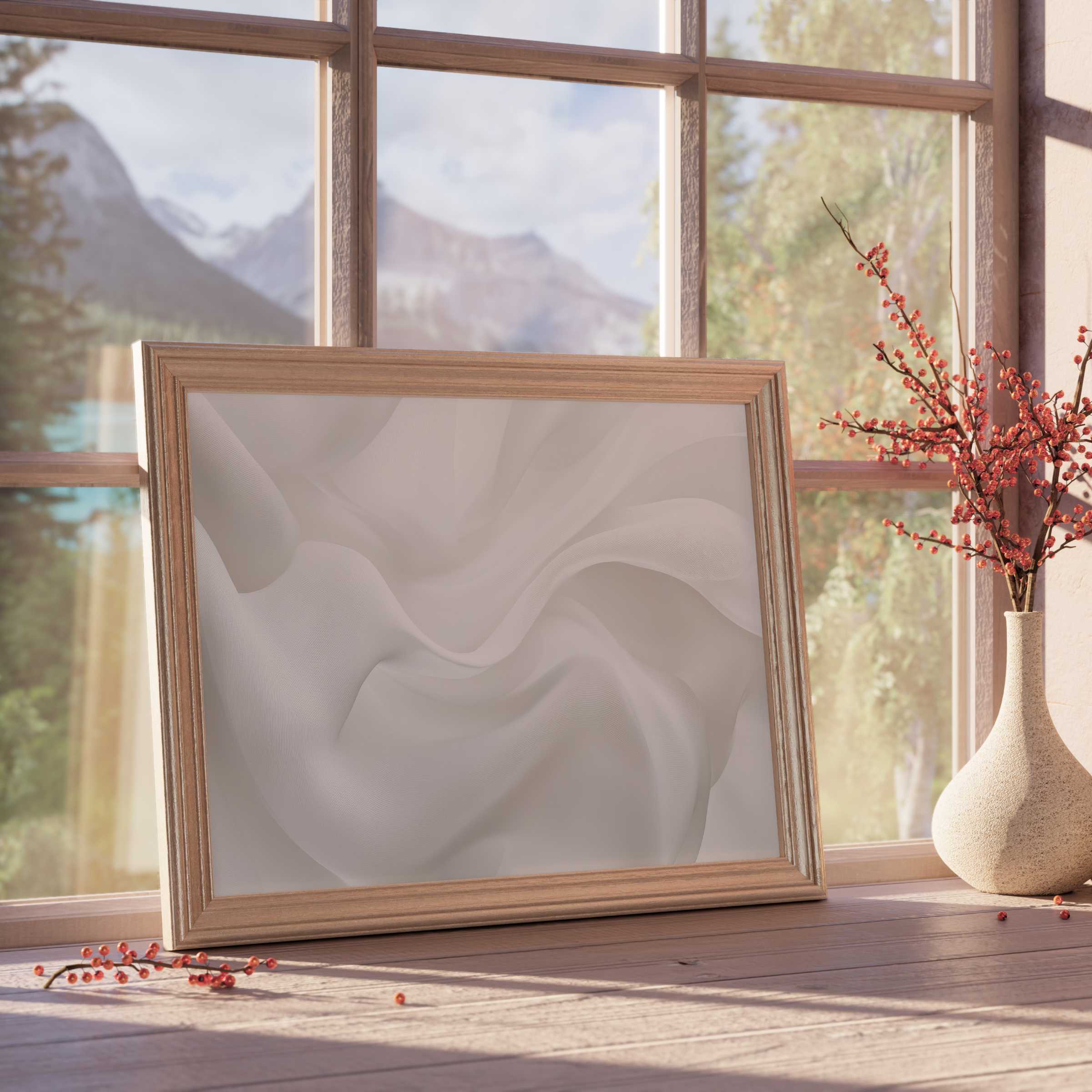 Abstract downloadable art featuring soft, flowing textures in muted tones-perfect for elevating serene, curated interiors