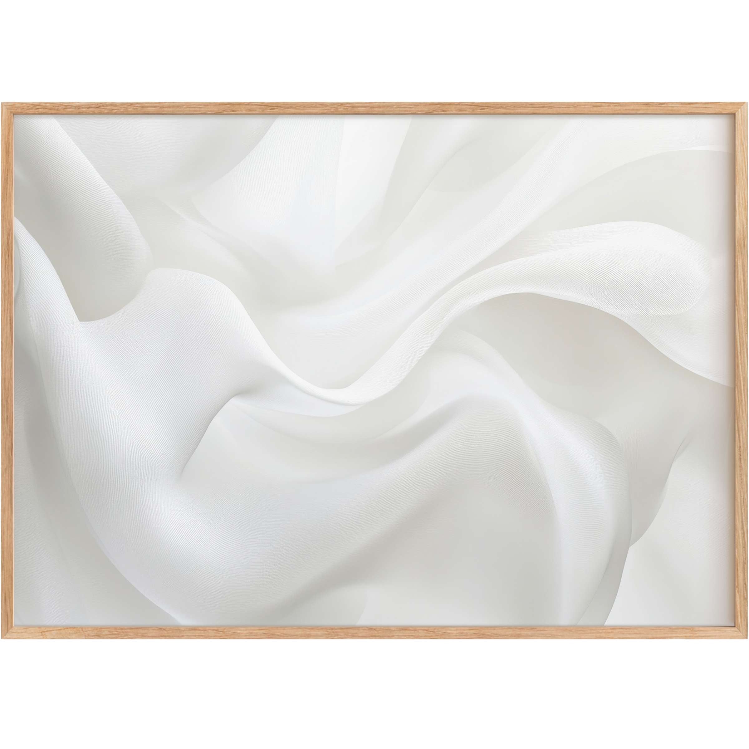 Ethereal waves of soft white evoke calm and purity in this abstract printable wall art, elevating serene modern interiors