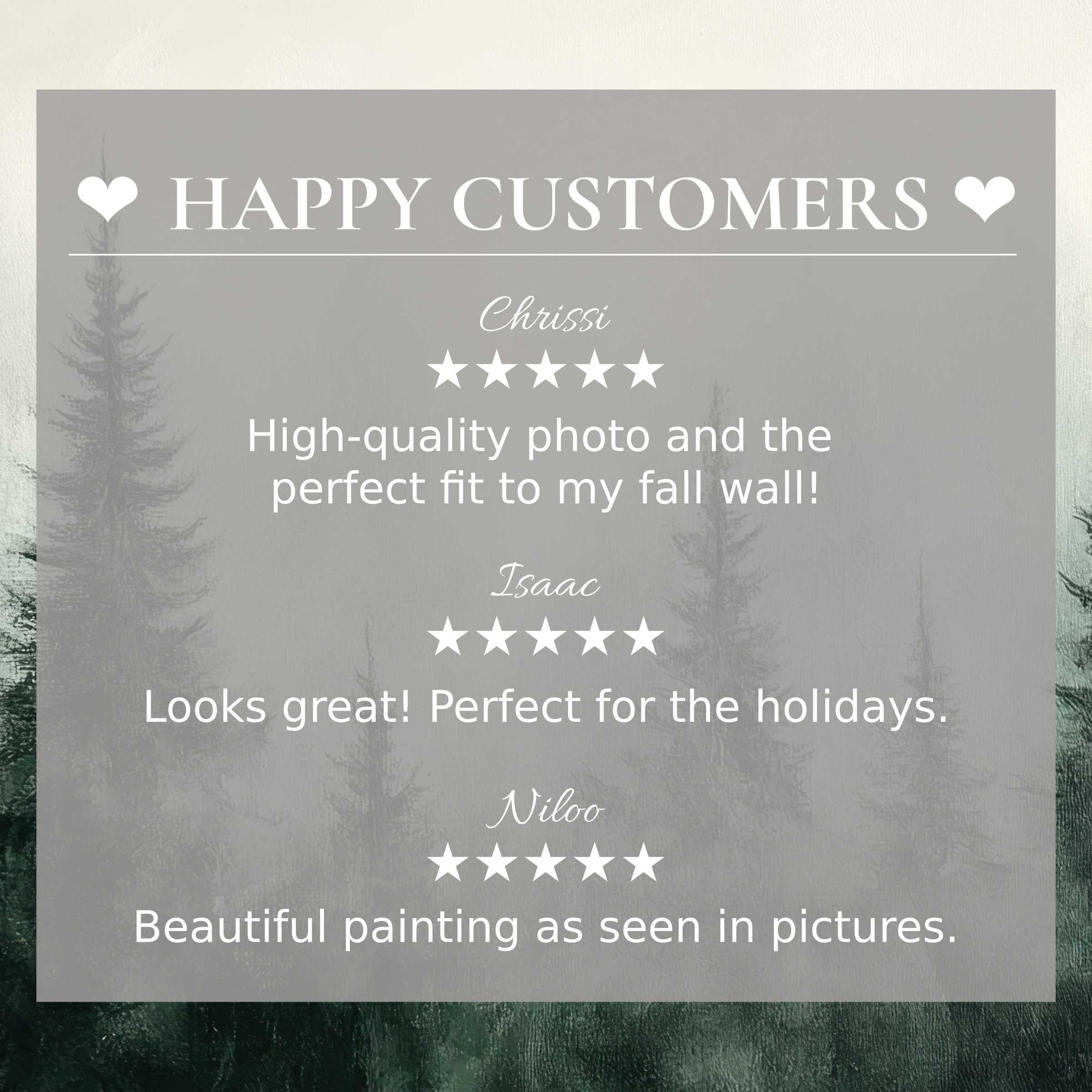 Elegant trees art for Frame TV with abstract muted tones; happy customer reviews build trust and highlight quality