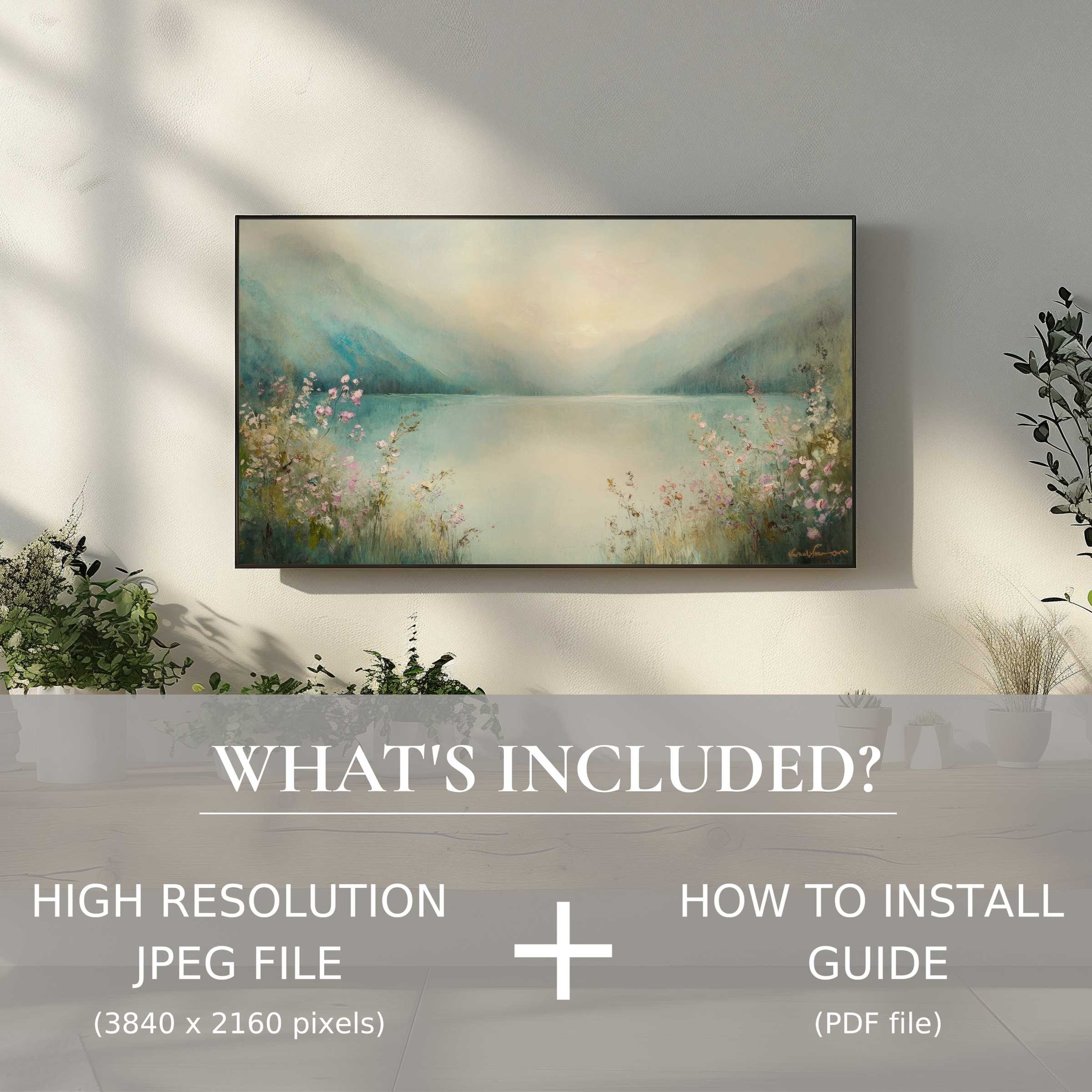 Elegant summer digital TV art download enhances your living space with easy digital use and serene landscape beauty