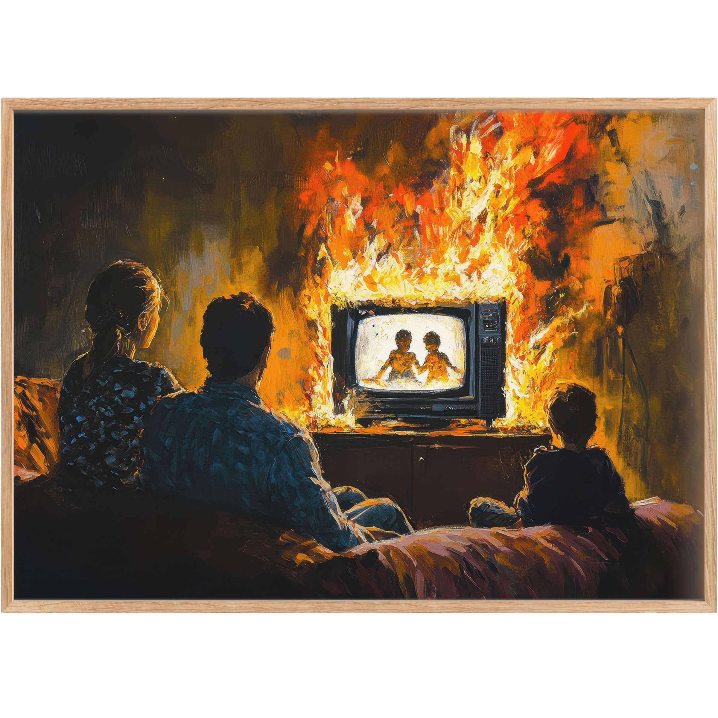 Bold street art printable wall art ignites a fiery, intense mood with vivid oranges and deep shadows, redefining chic interiors