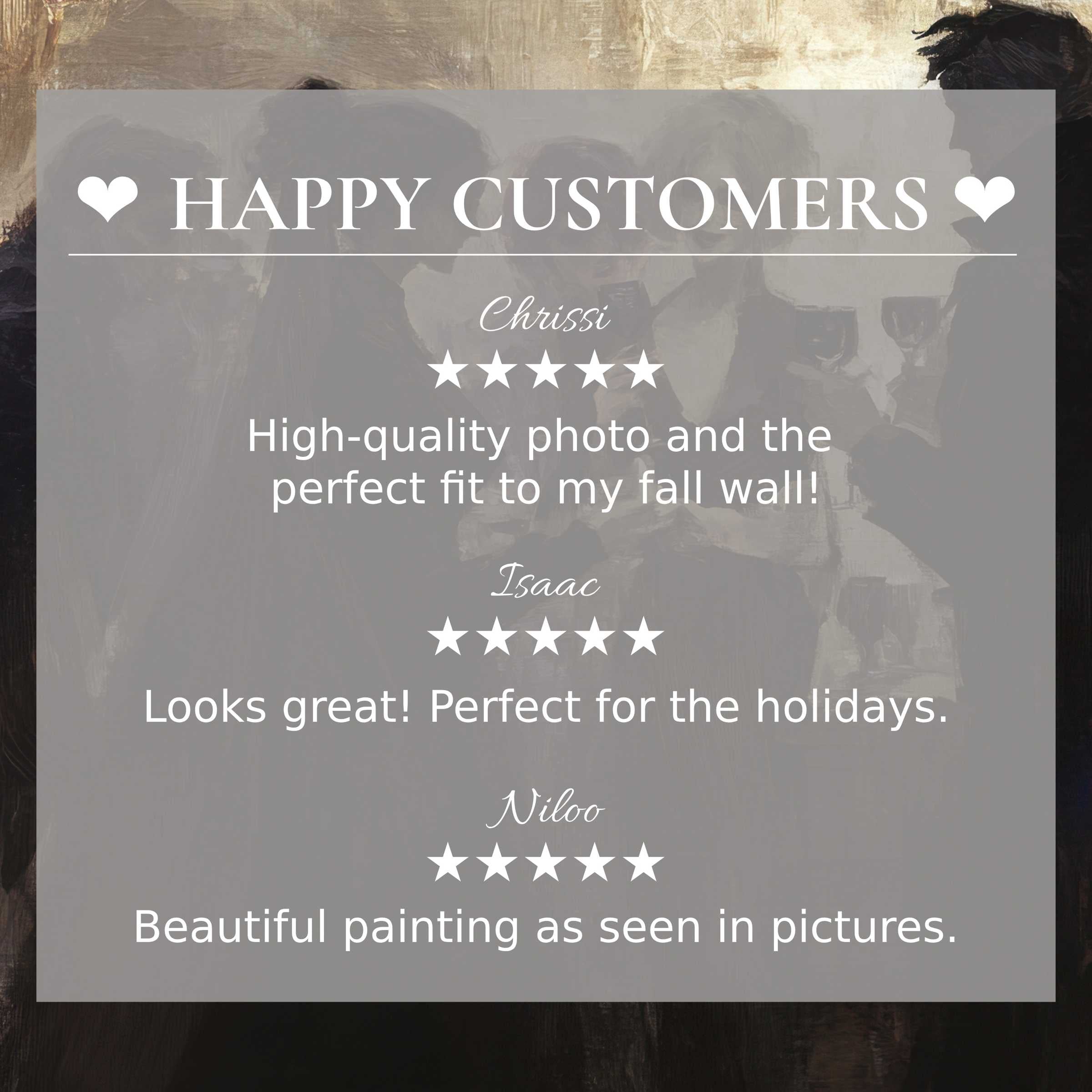 halloween art for Frame TV with abstract earthy tones, showcasing happy customer reviews and an elegant aesthetic