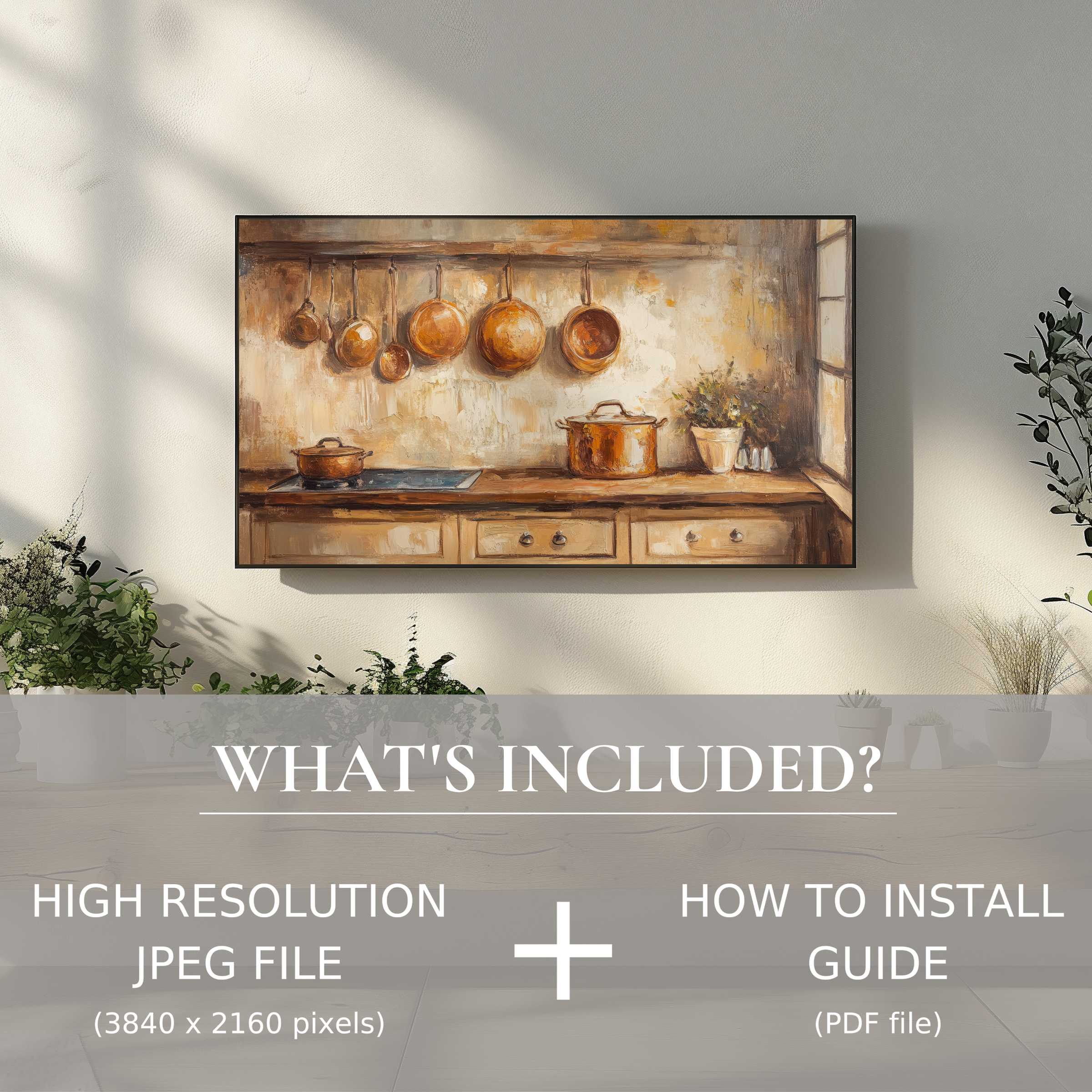 Elegant farmhouse digital TV art download enhances living spaces with easy digital use and timeless rustic charm