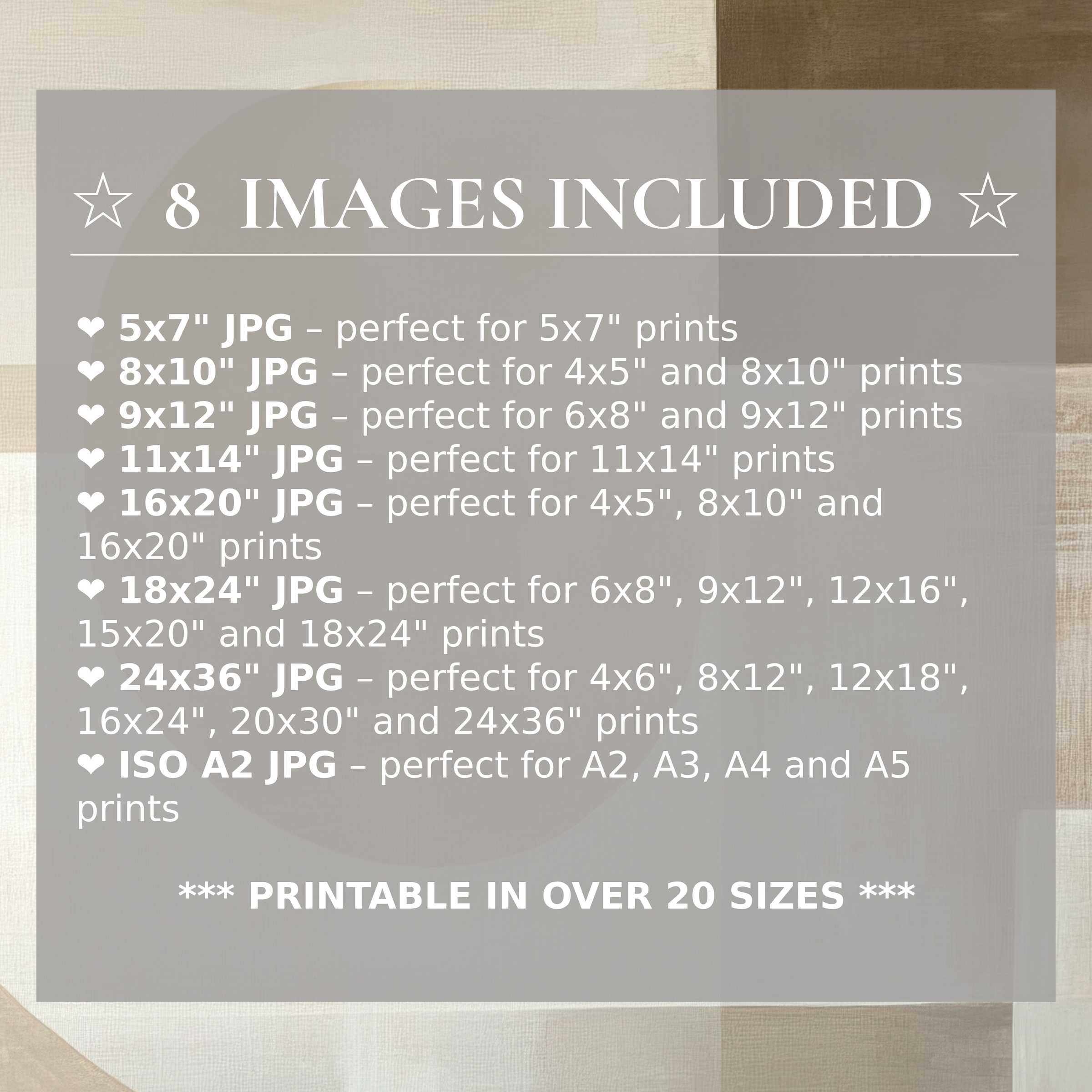 Neutral digital print featuring soft beige and taupe hues, radiating calming elegance for modern interiors; includes 8 high-quality sizes with download