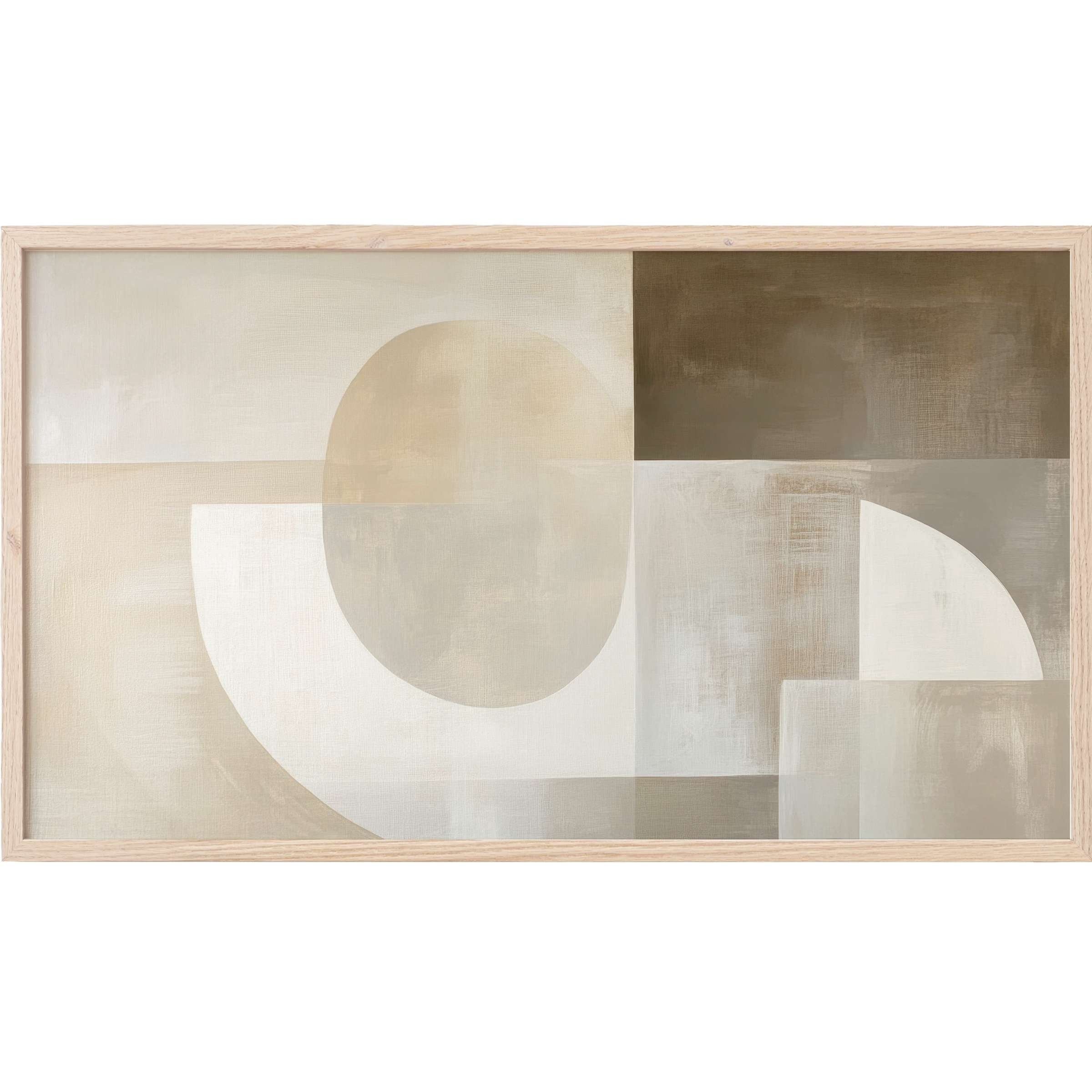 Soft neutral tones blend geometric shapes in this elegant, modern abstract design - ideal neutral Frame TV Art