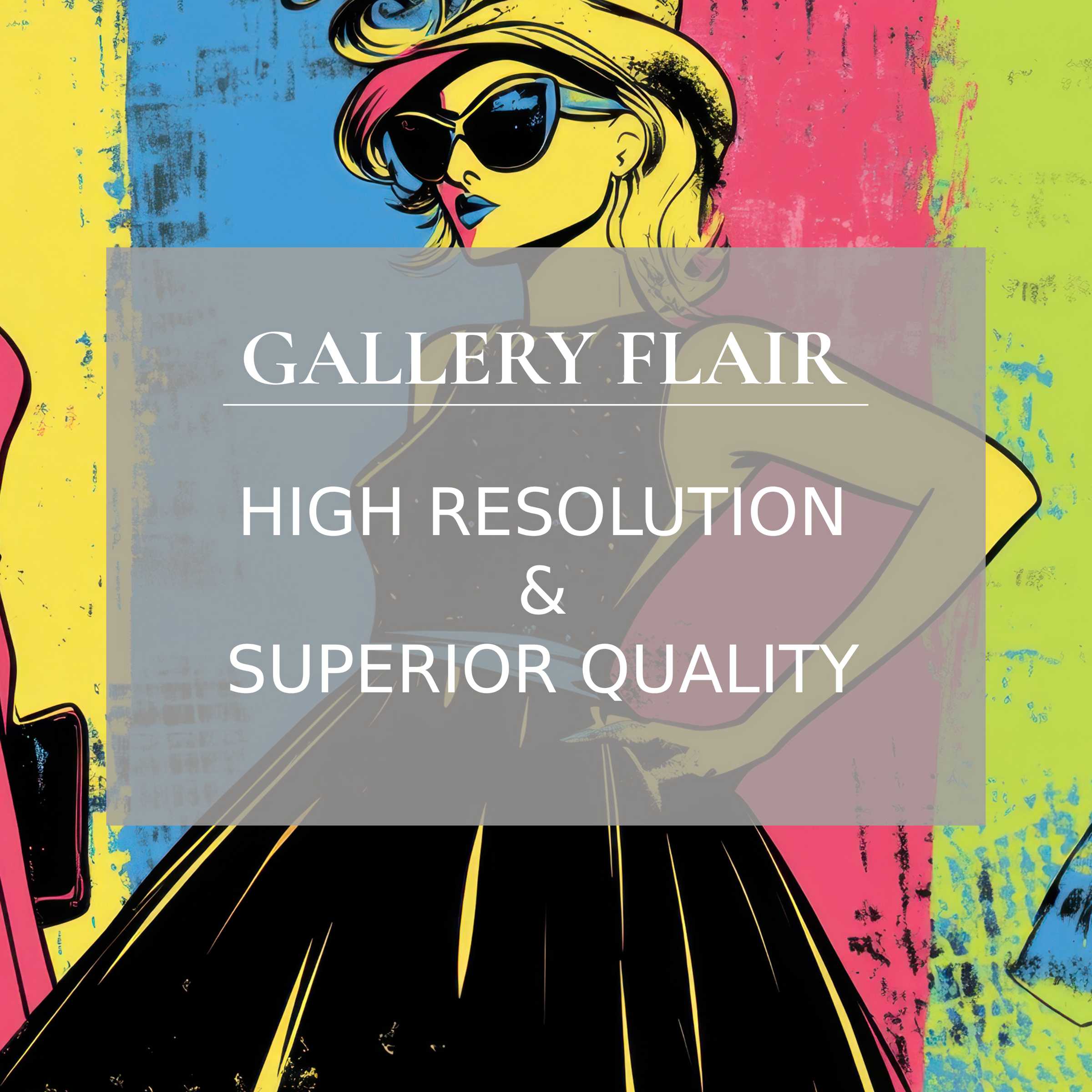 Vibrant pop art Frame TV picture featuring elegant lines and bold colors with crisp, high-resolution clarity