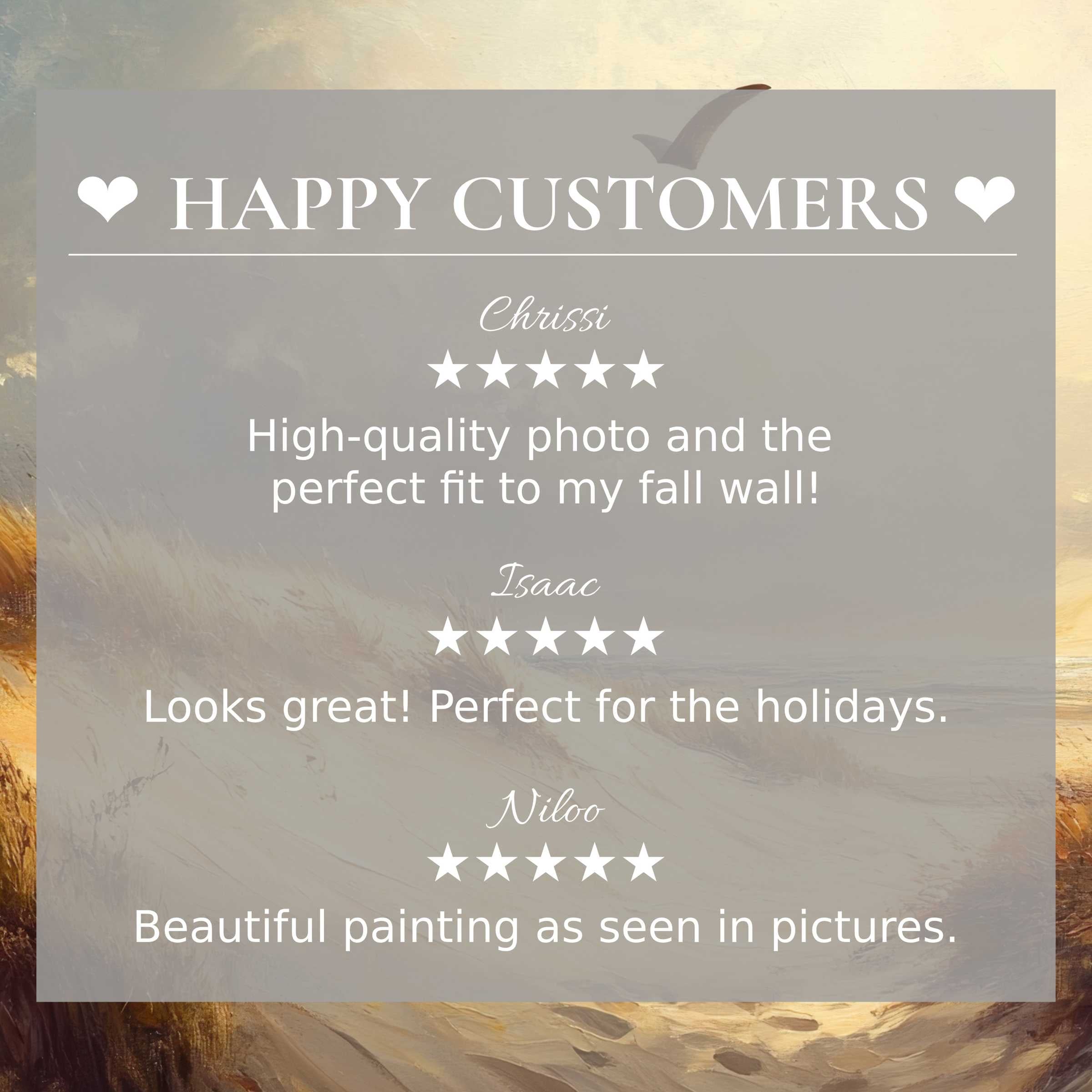 Beach art for Frame TV with abstract sunset hues and happy customer reviews fostering trust and refined elegance