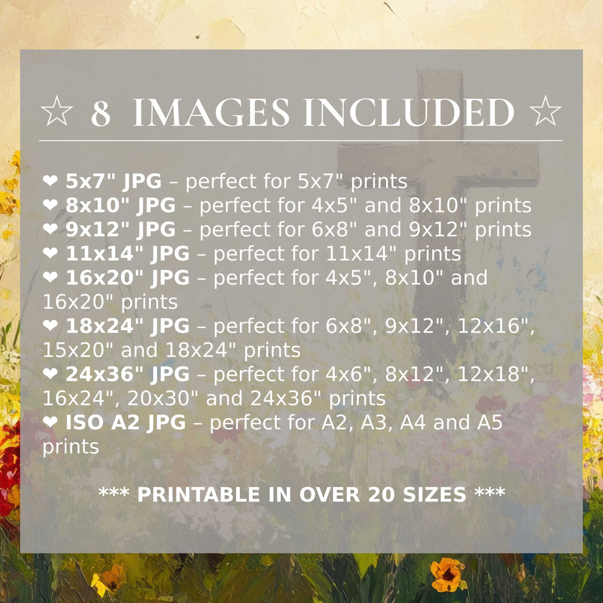 Easter digital print radiates serene pastels and warm florals, elevating modern interiors with 8 included high-res sizes