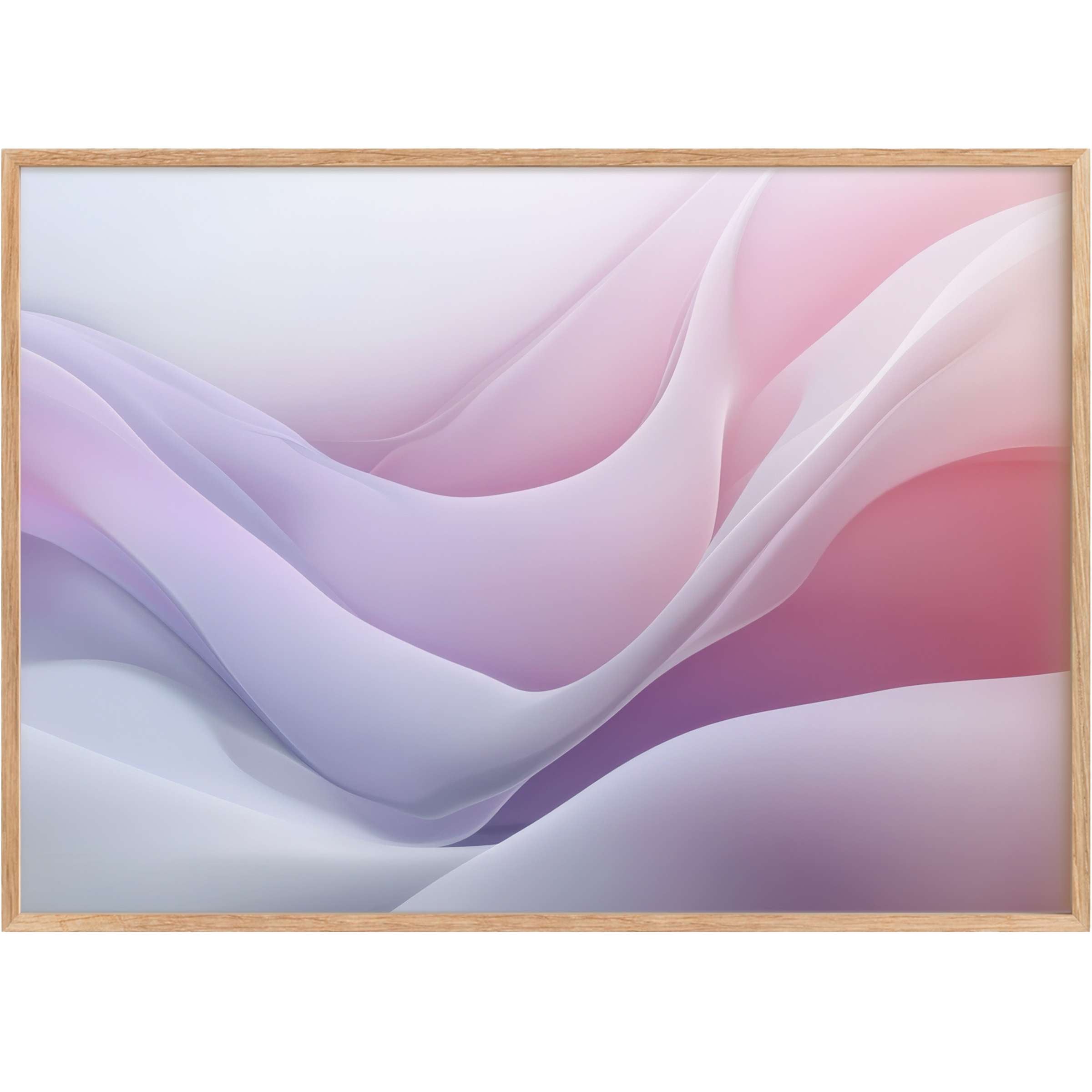 Ethereal waves in blush and lavender hues evoke a serene, dreamy aura in abstract printable wall art, perfect for elegant spaces