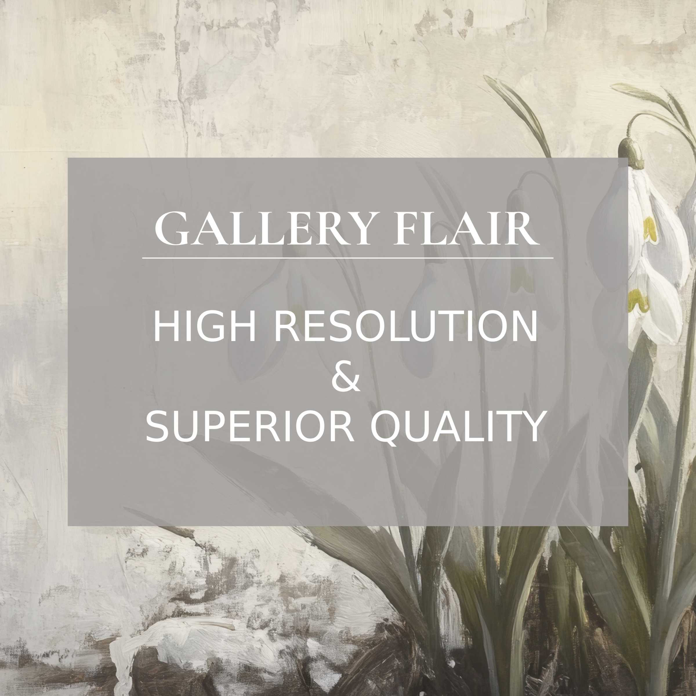 Botanical printable art featuring delicate snowdrops in soft neutrals, radiating a calming elegance that elevates modern interiors with refined, high-resolution detail