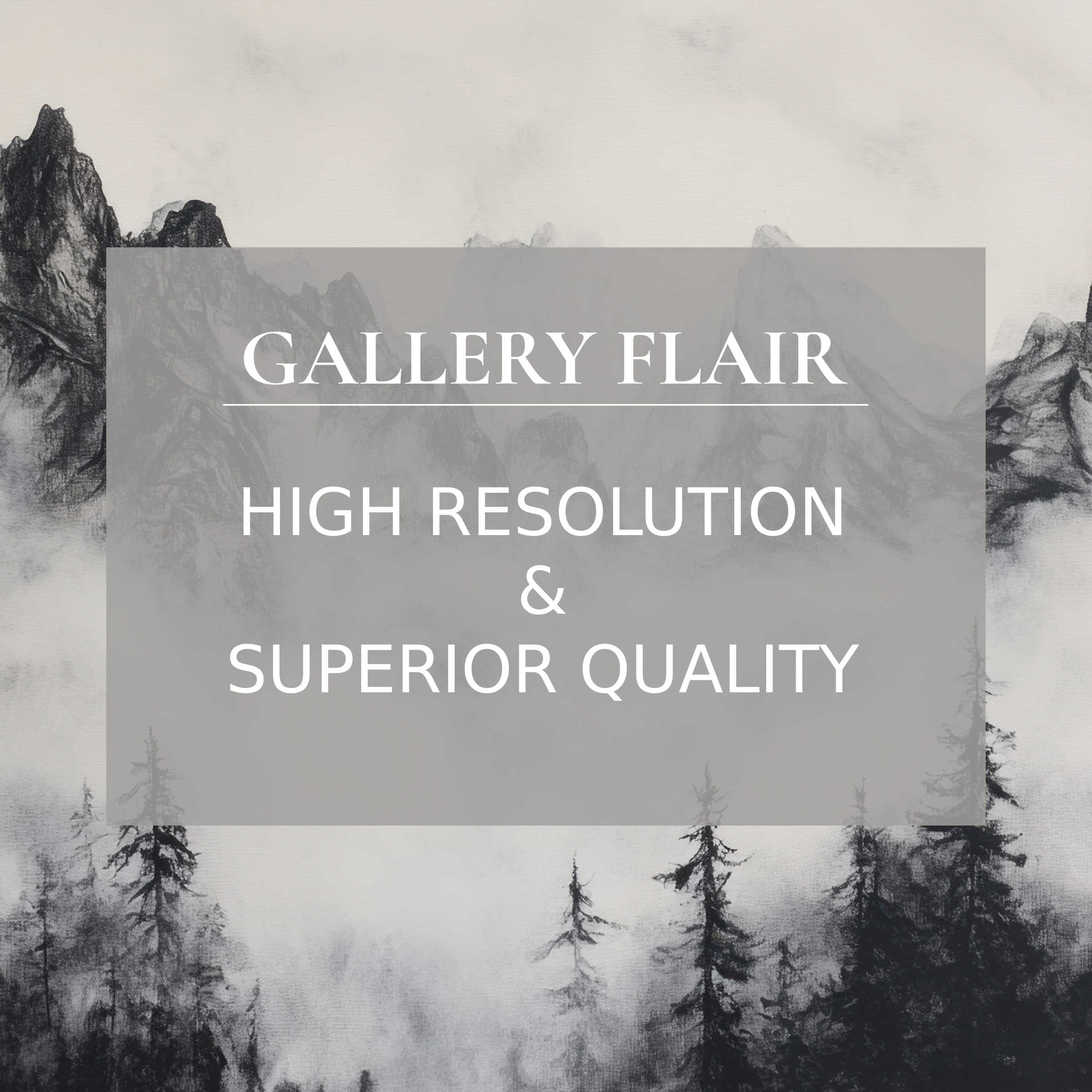 Black and white printable art capturing a serene misty forest, elevating modern spaces with refined, high-resolution detail and calm sophistication
