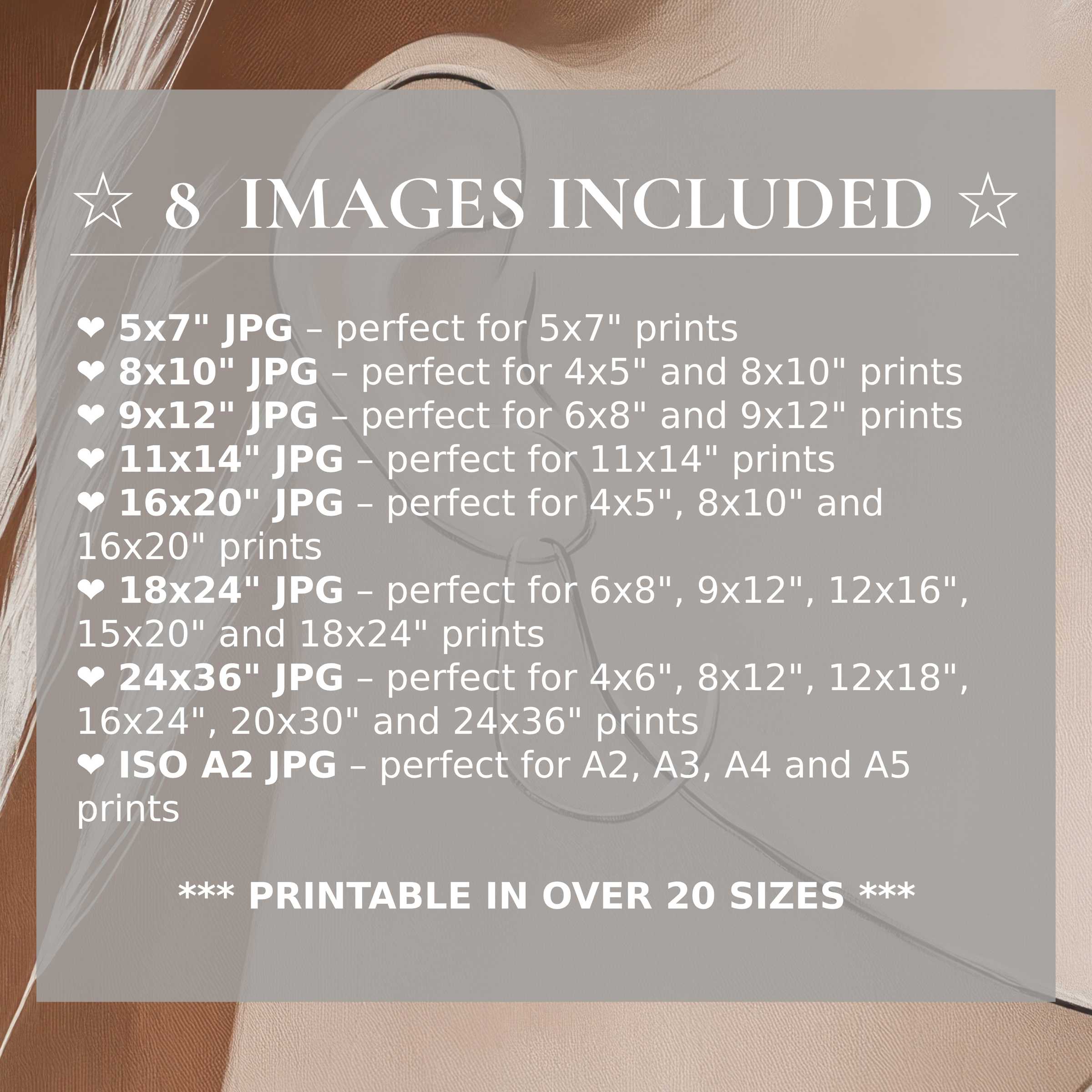 Minimalist digital print in warm terracotta and soft beige tones, radiating calm elegance; includes 8 high-quality sizes to elevate modern interiors with versatile style