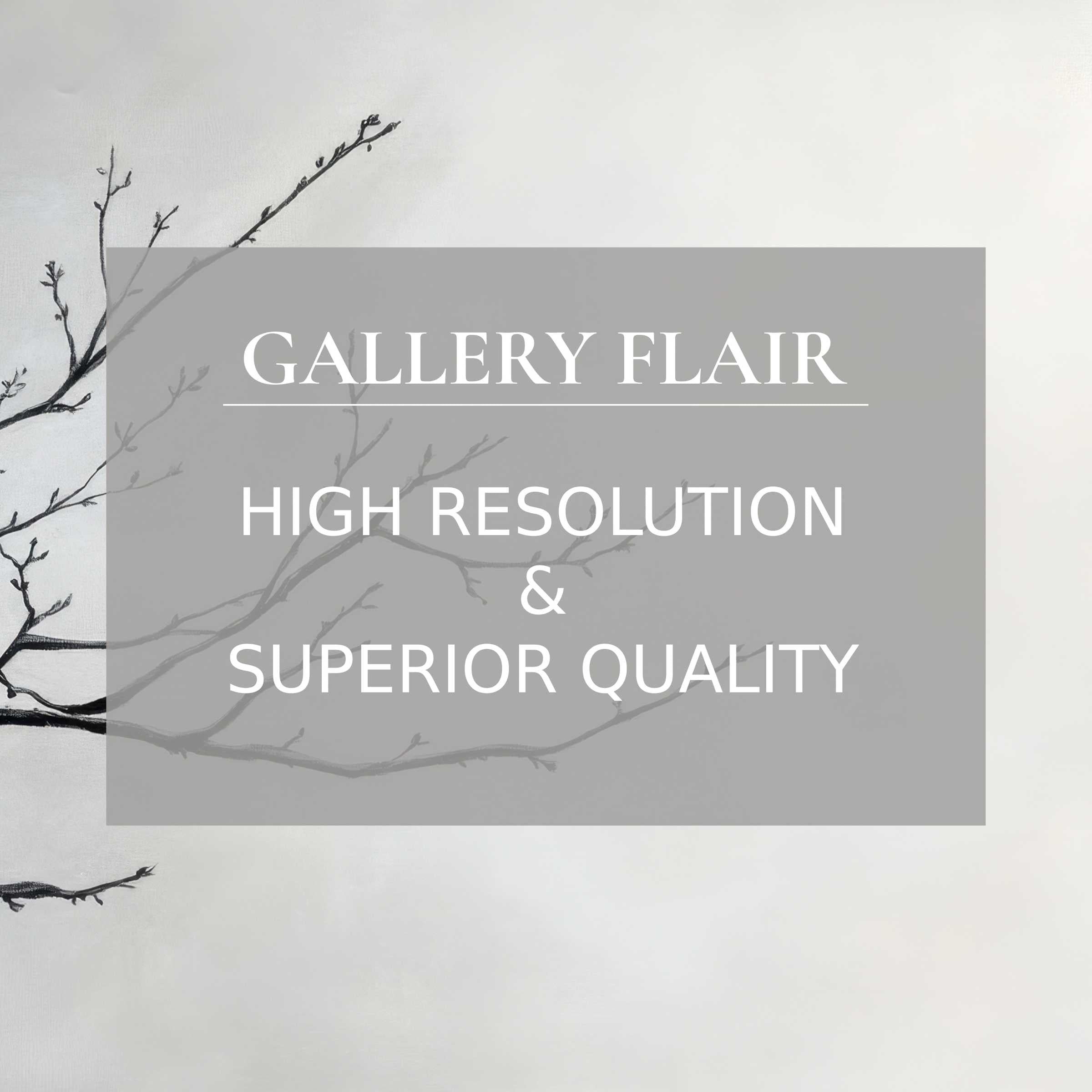Elegant black branch on soft gray gradient, showcasing refined visual clarity in a neutral Frame TV picture
