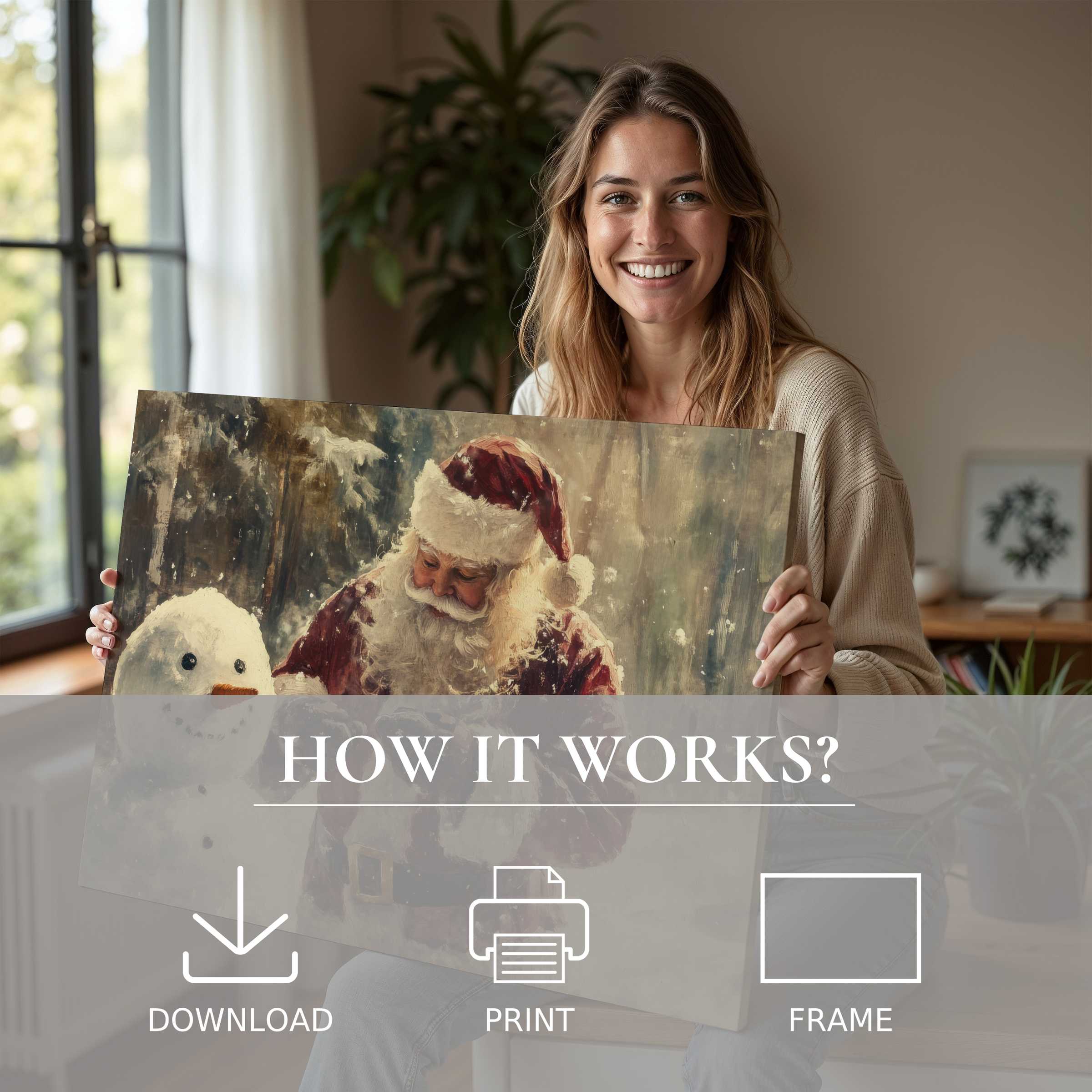 Warmth and wonder converge in this Christmas digital art print, effortlessly enhancing modern interiors with timeless seasonal joy