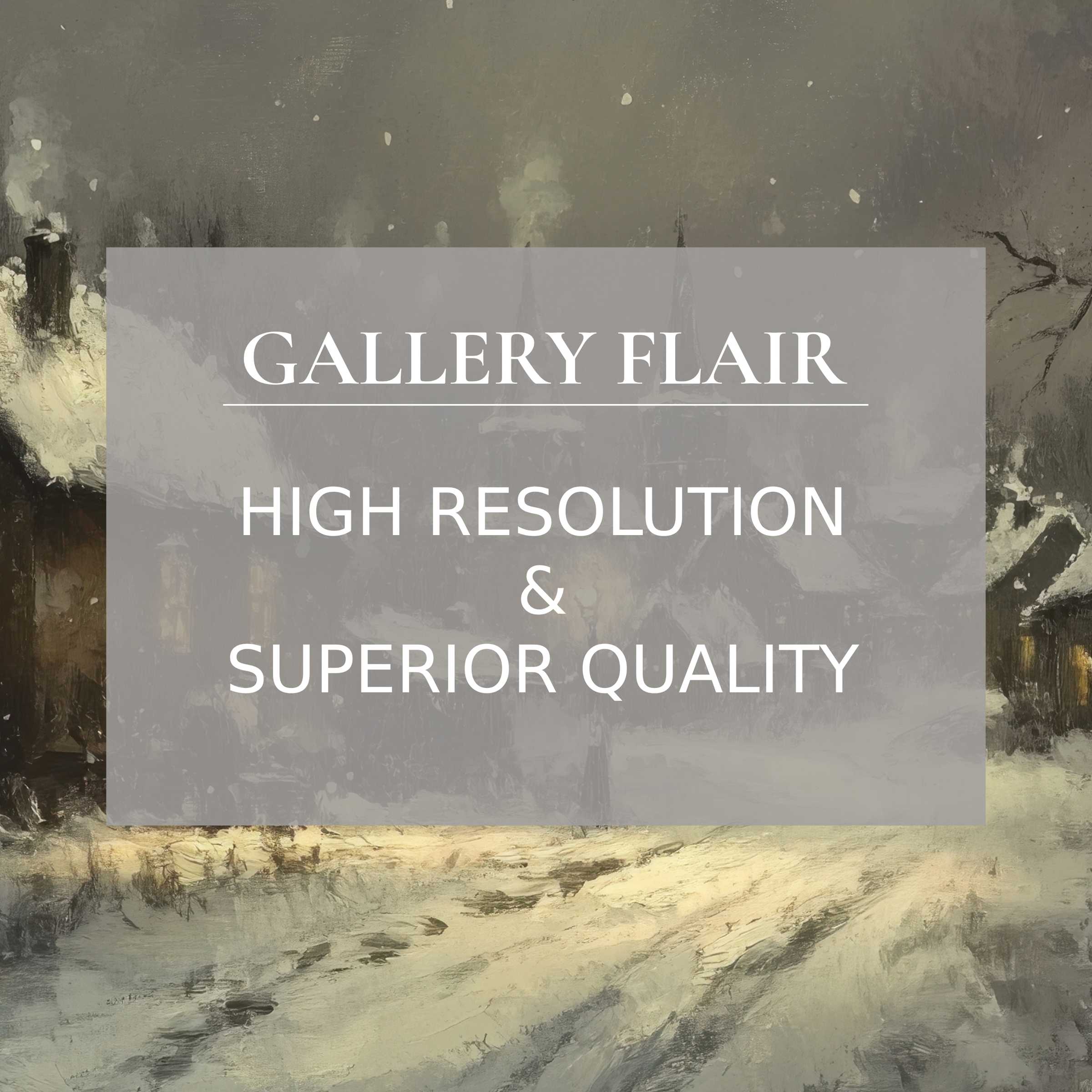 Elegant high-resolution winter Frame TV picture showcasing a serene snowy village scene with refined visual clarity