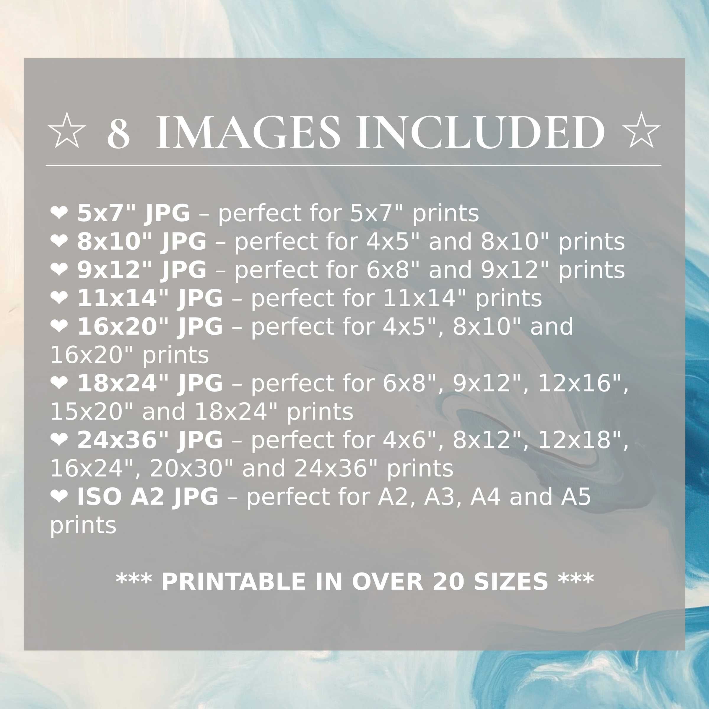 Radiant abstract digital print in serene blues and creams, elevating modern interiors with style and versatile 8-size downloads