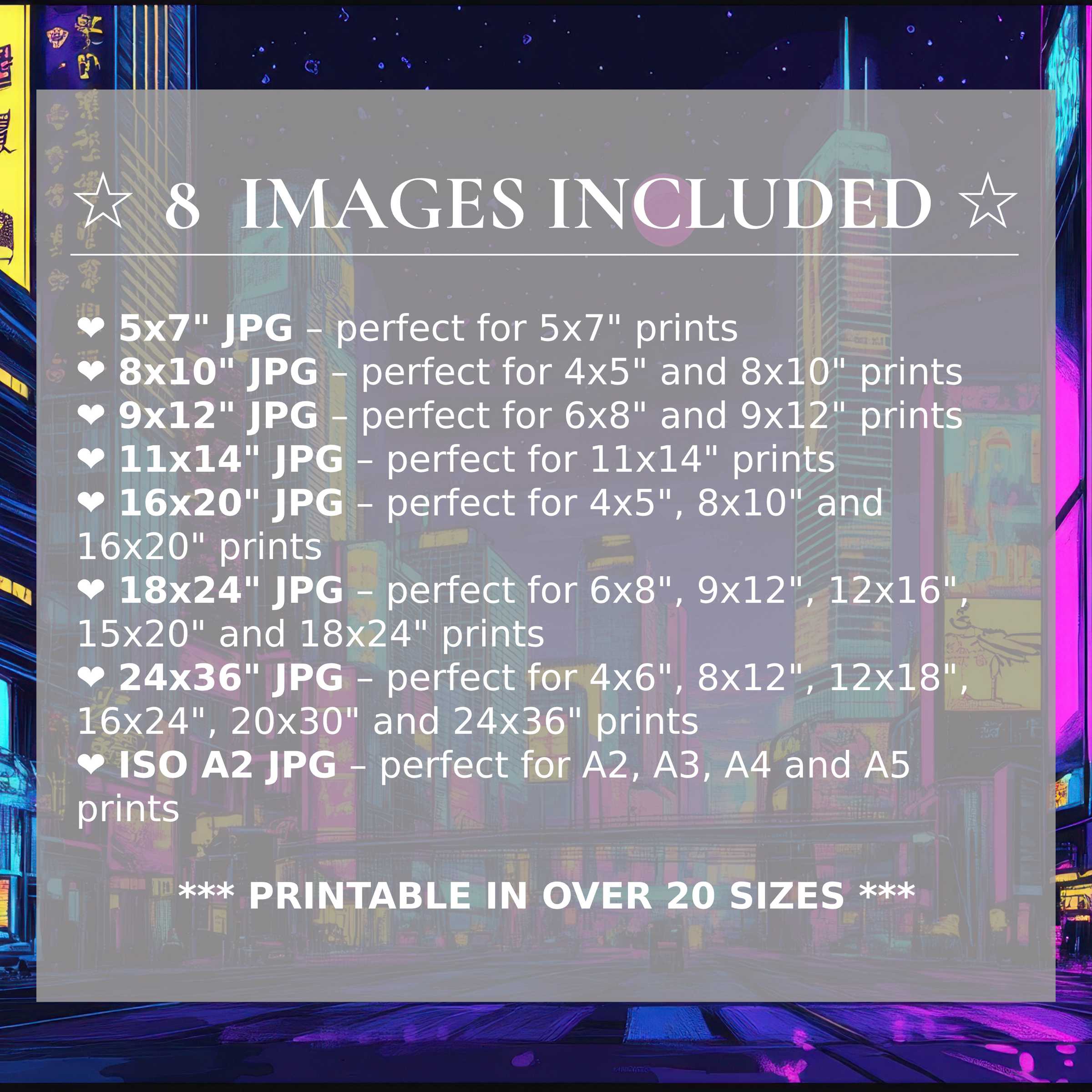 Radiant pop art digital print in vibrant neon blues and pinks, elevating modern spaces with flexible style in 8 included high-quality sizes