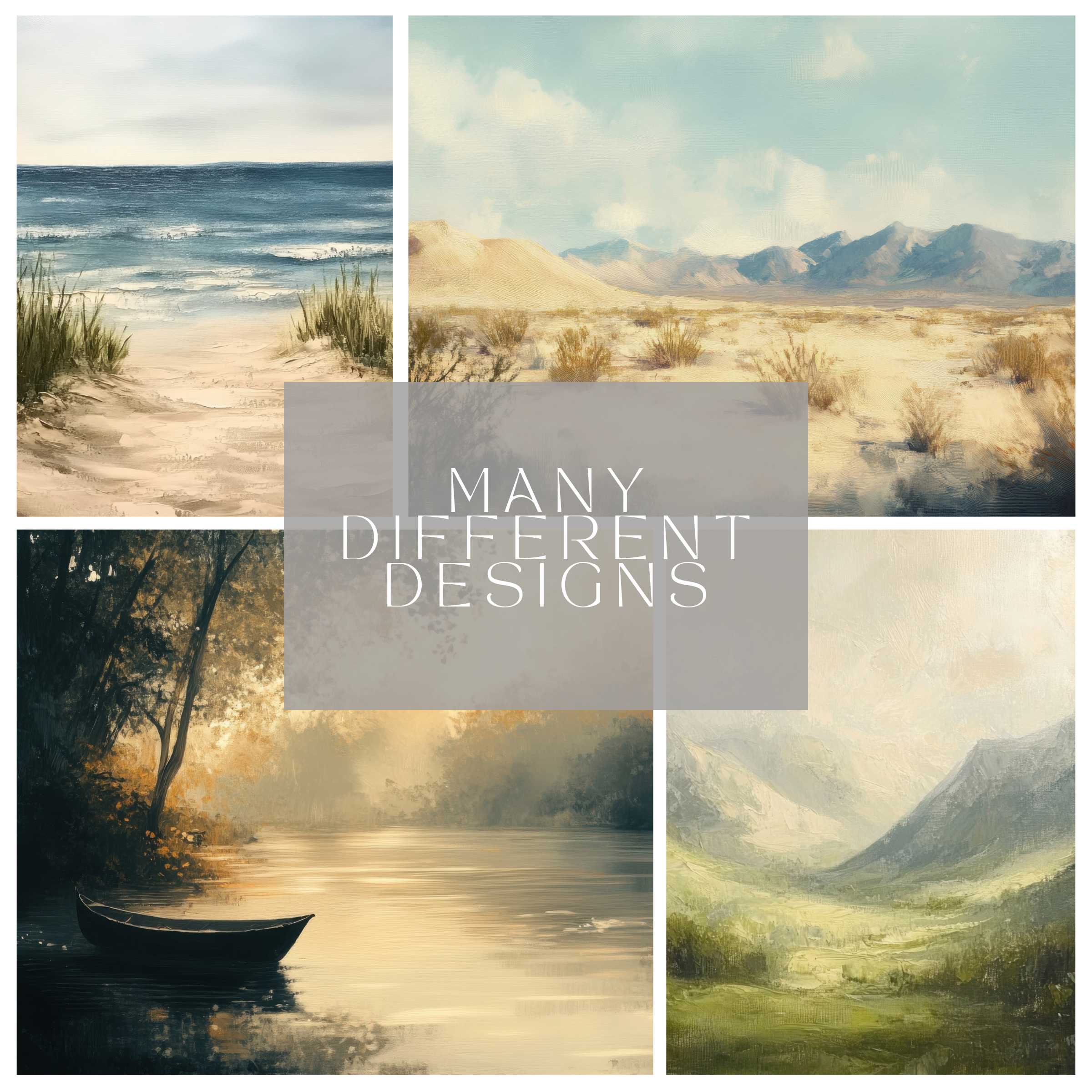 Digital download landscape art bundle enhances your living space with serene, modern designs for Frame TV décor.