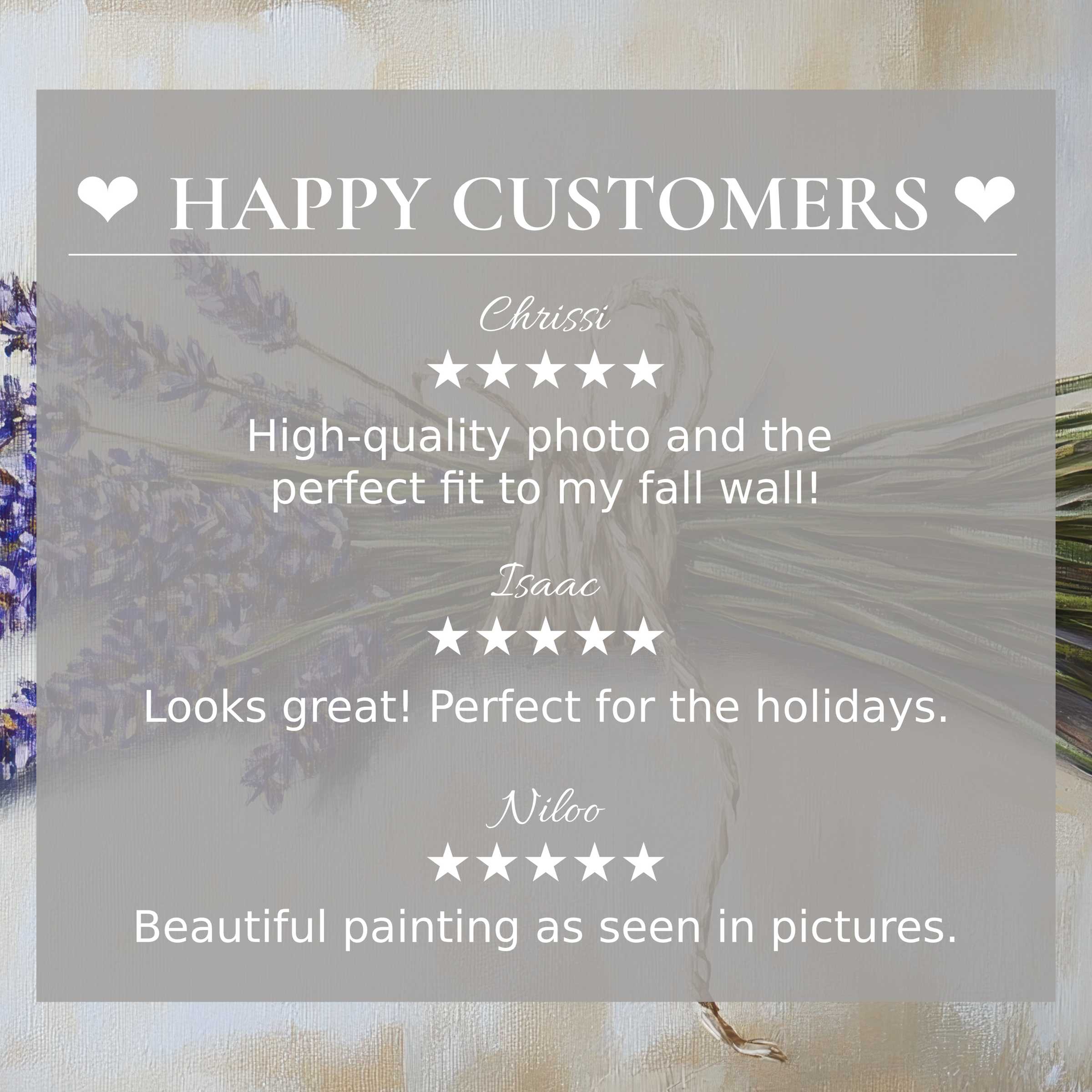 Floral art for Frame TV with abstract muted earth tones, showcasing happy customer reviews and elegant design appeal