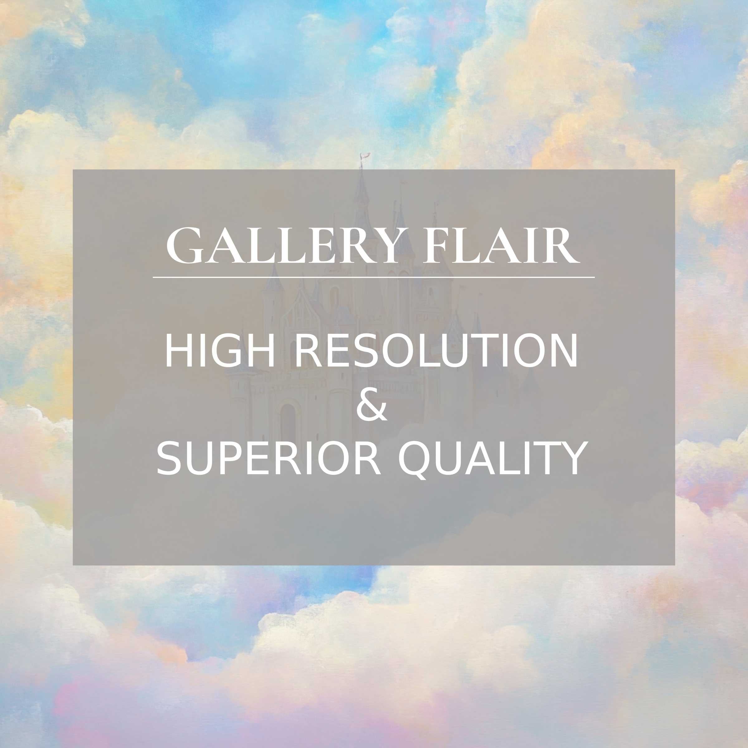 Ethereal nursery printable art featuring a dreamy pastel sky with soft clouds, radiating calming elegance and refined detail